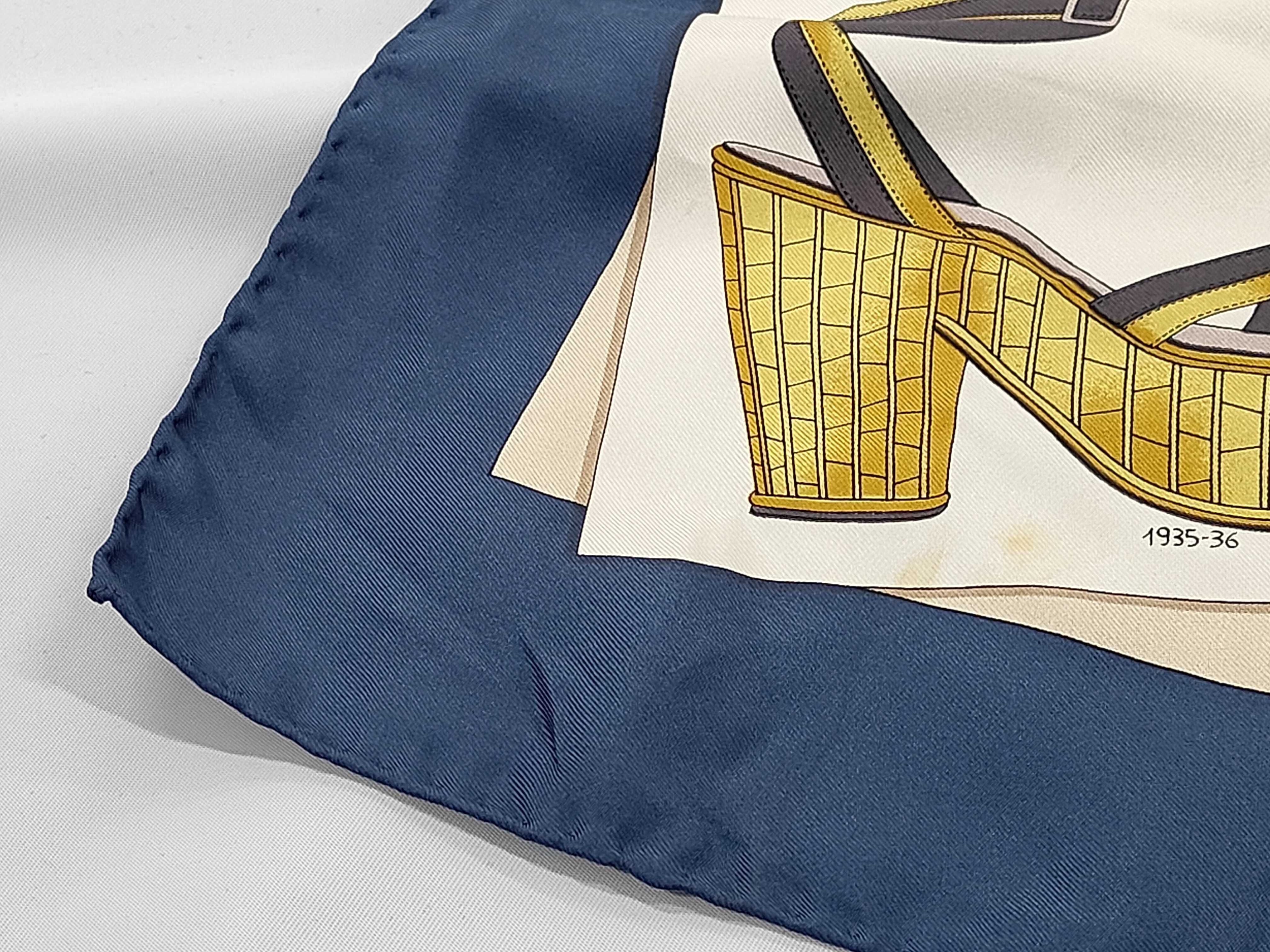 Salvatore Ferragamo Silk Scarf with Archival Shoe Design Motif