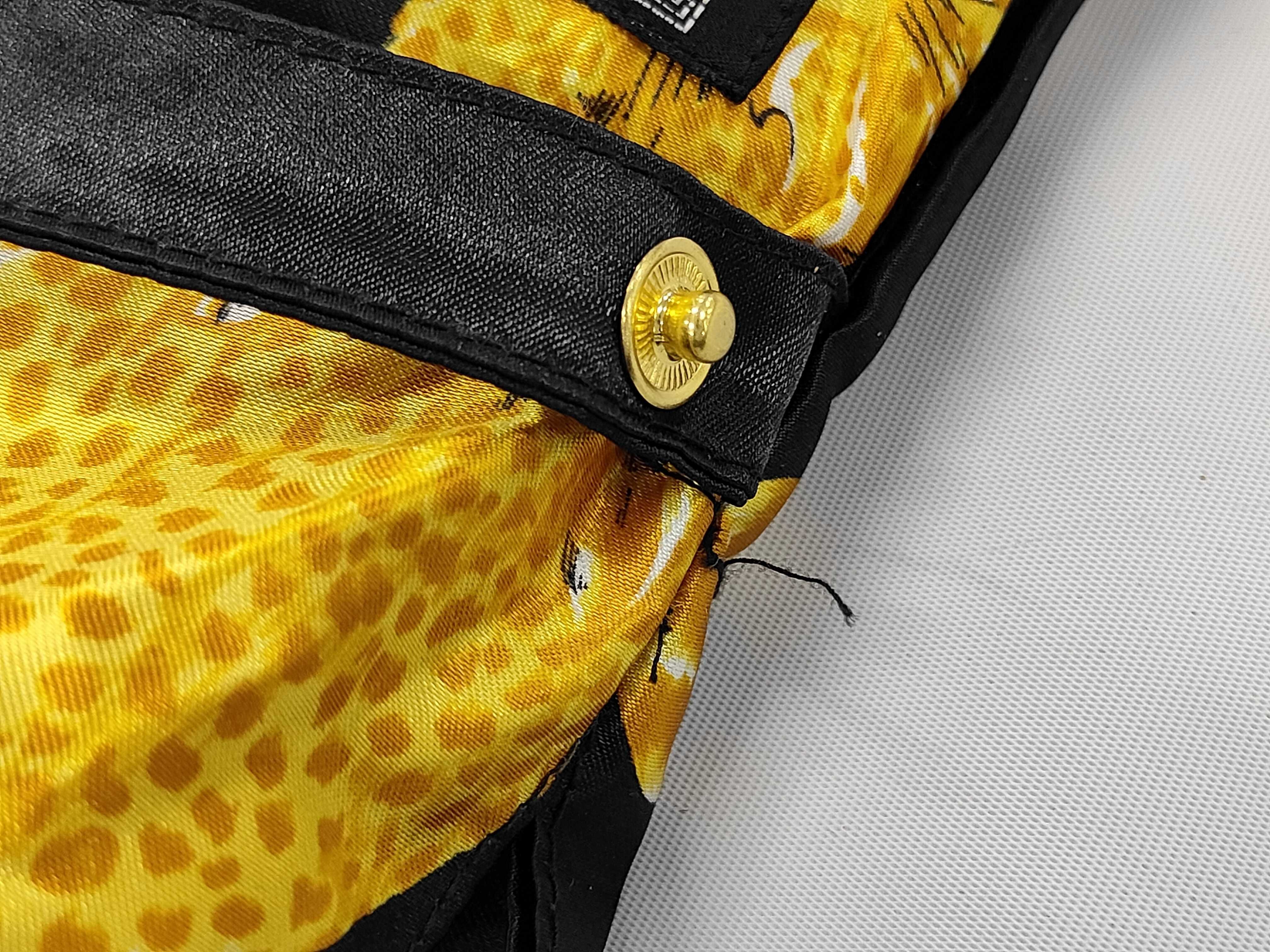 Gianni Versace Vintage Barocco and Leopard Print Folding Umbrella with Sleeve