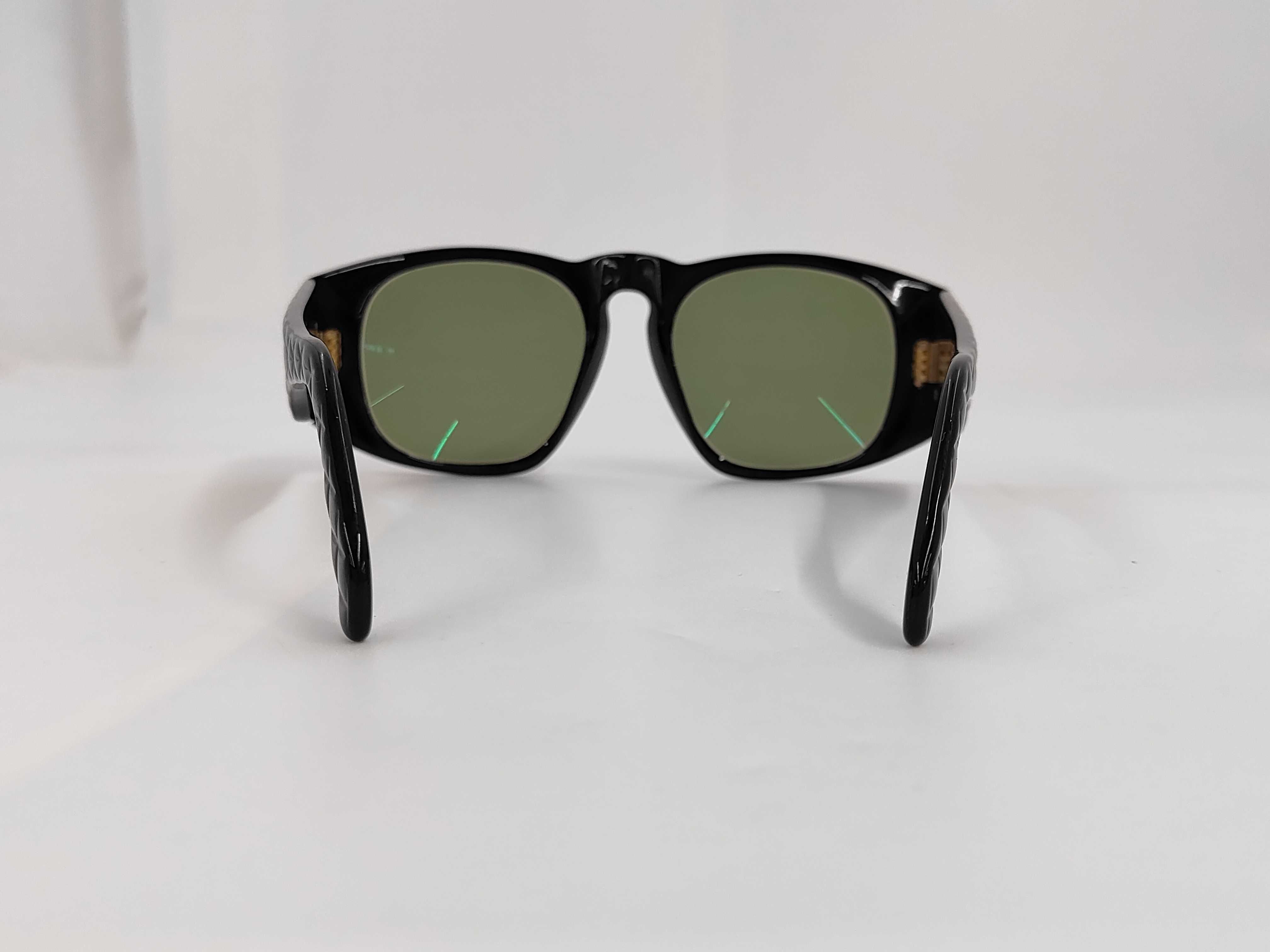 Chanel Vintage Quilted Black Acetate Sunglasses