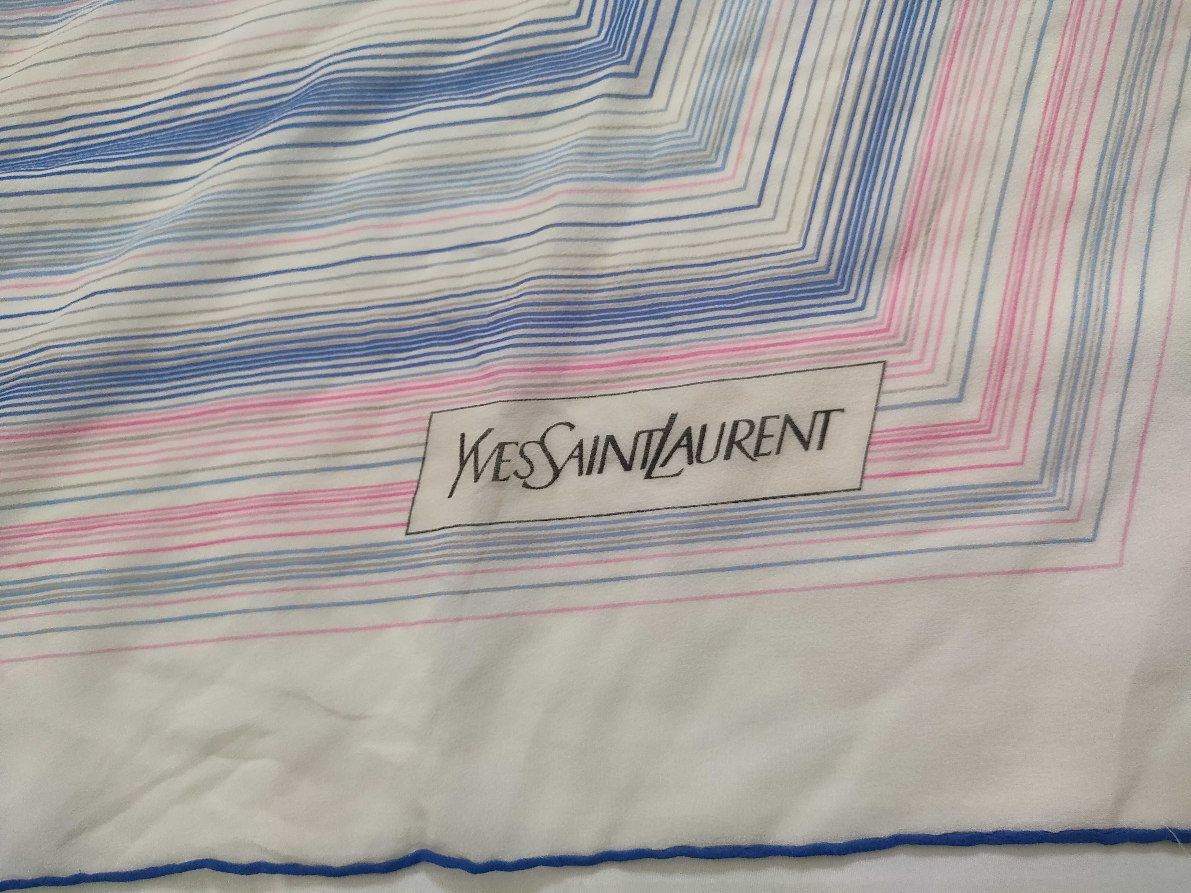 Yves Saint Laurent Geometric Pattern Silk Scarf