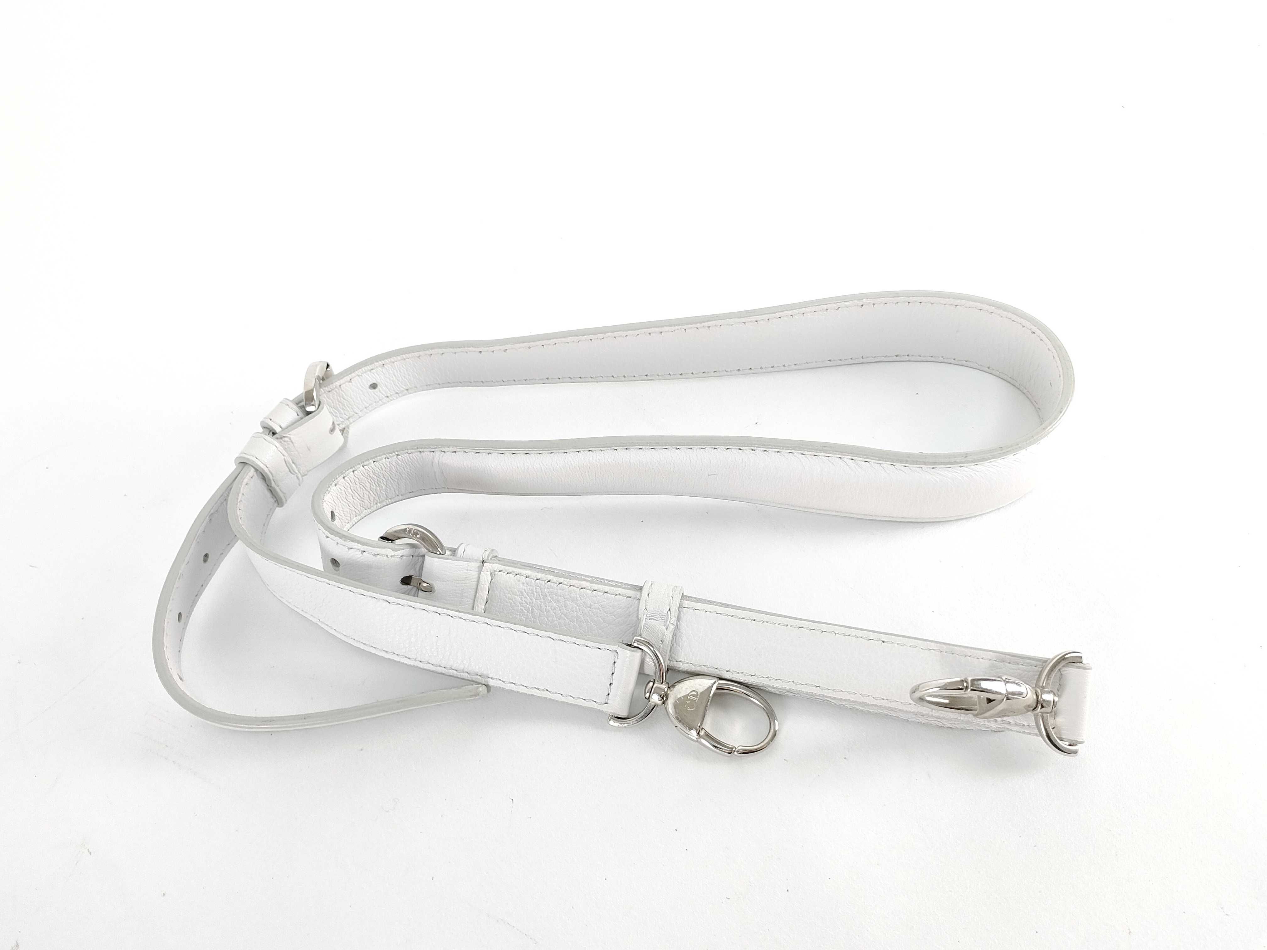 Christian Dior White Grained Leather Granville Frame Bag