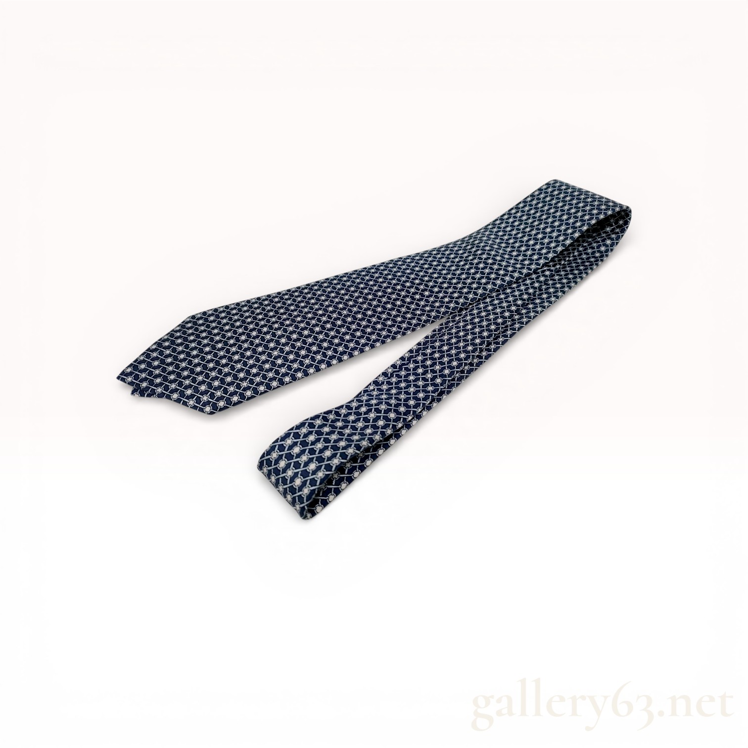 Hermes Silk Geometric Lattice Necktie