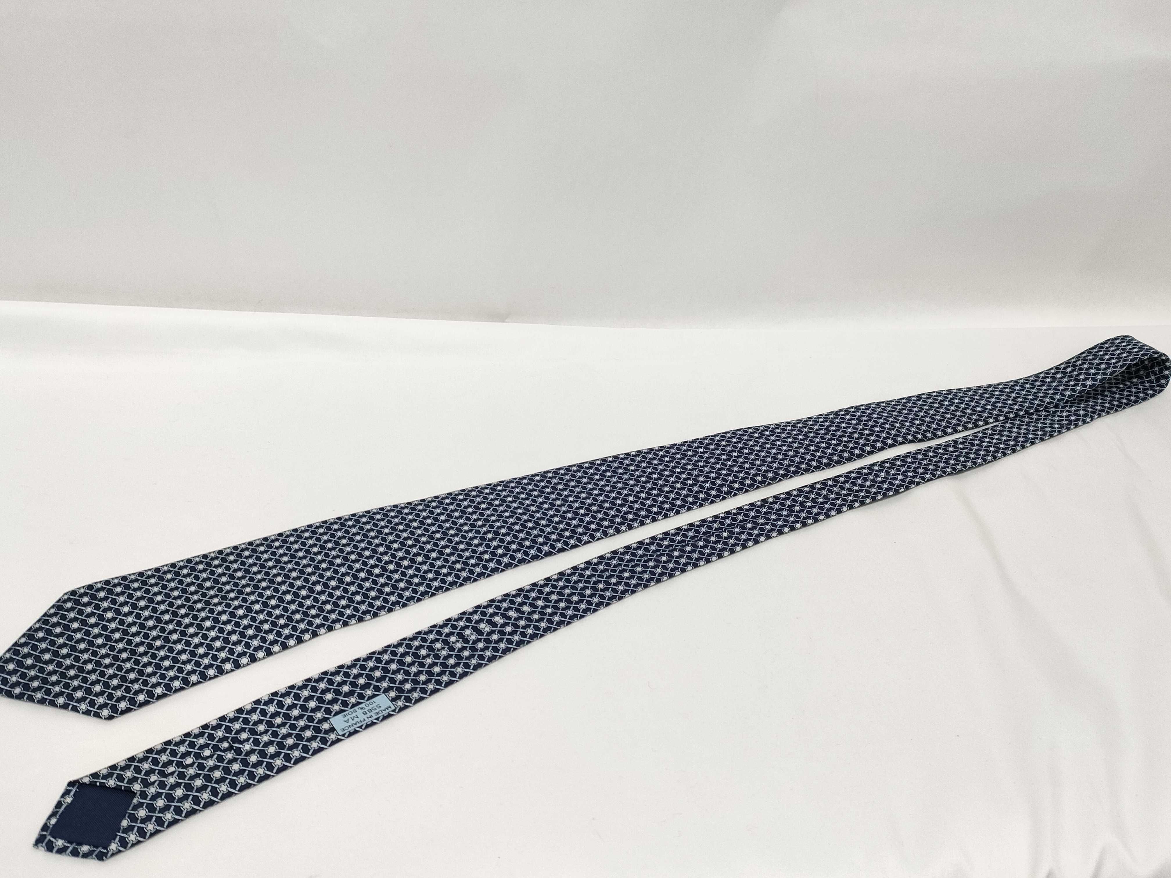 Hermes Silk Geometric Lattice Necktie