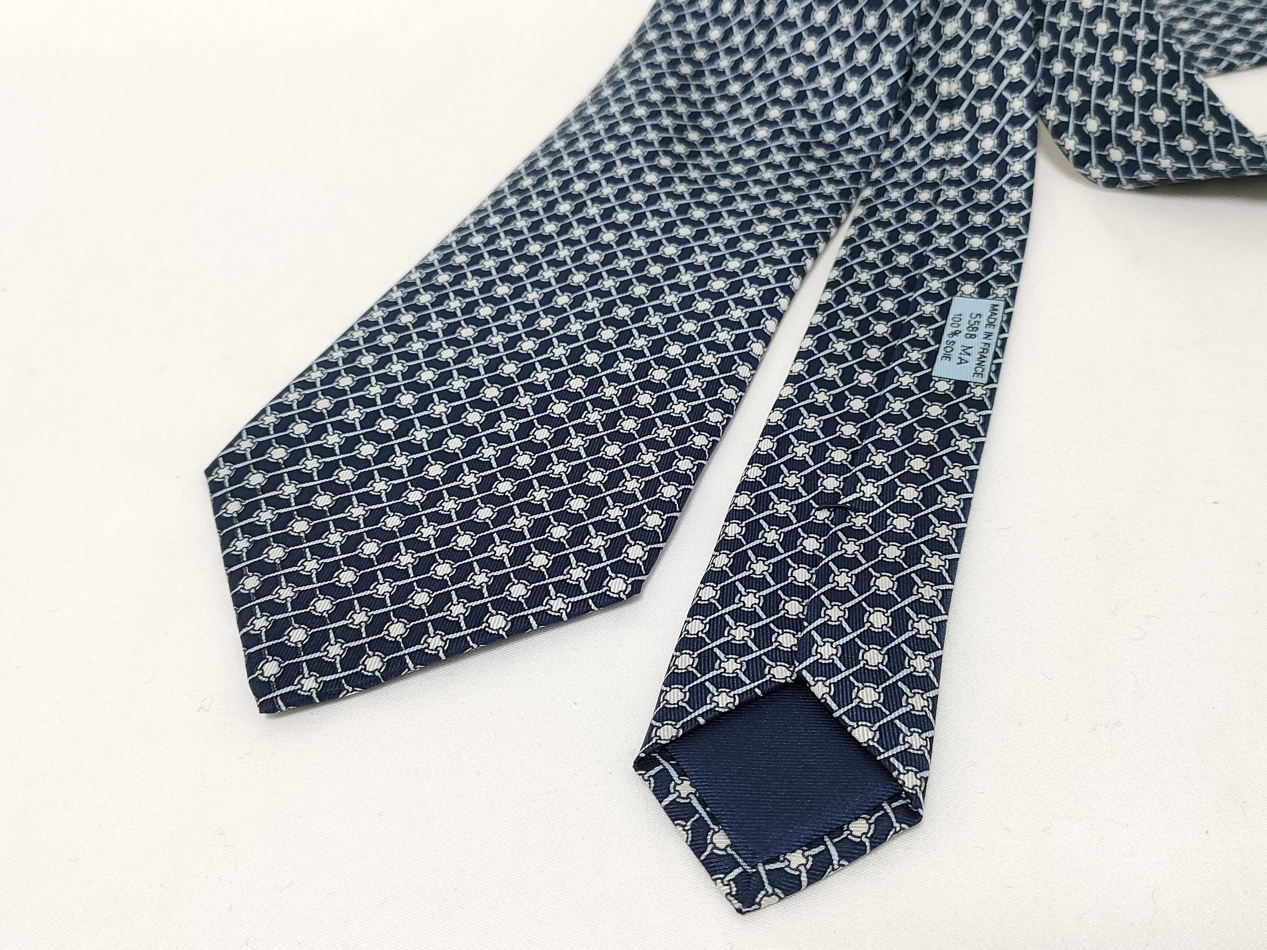 Hermes Silk Geometric Lattice Necktie