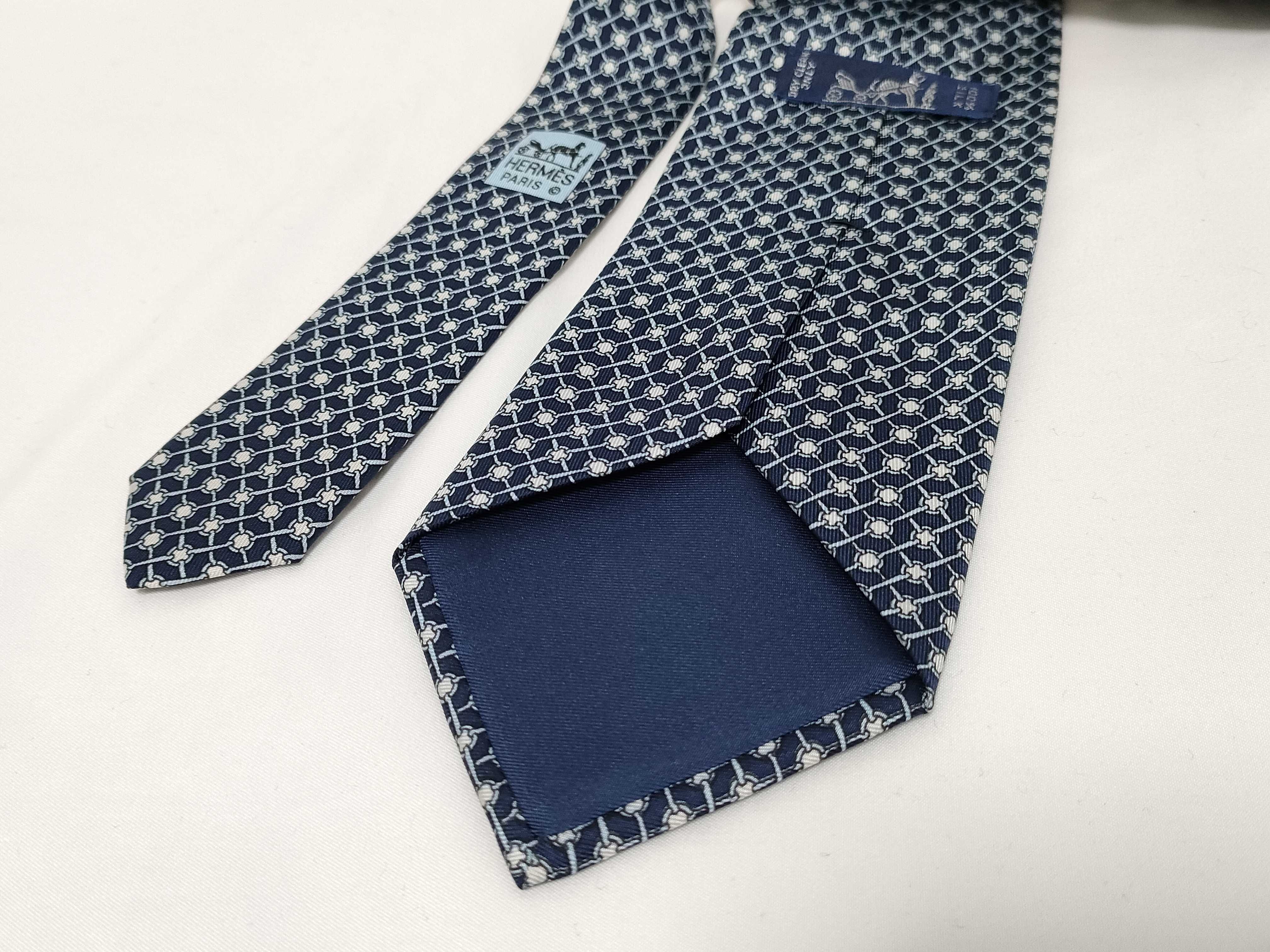 Hermes Silk Geometric Lattice Necktie