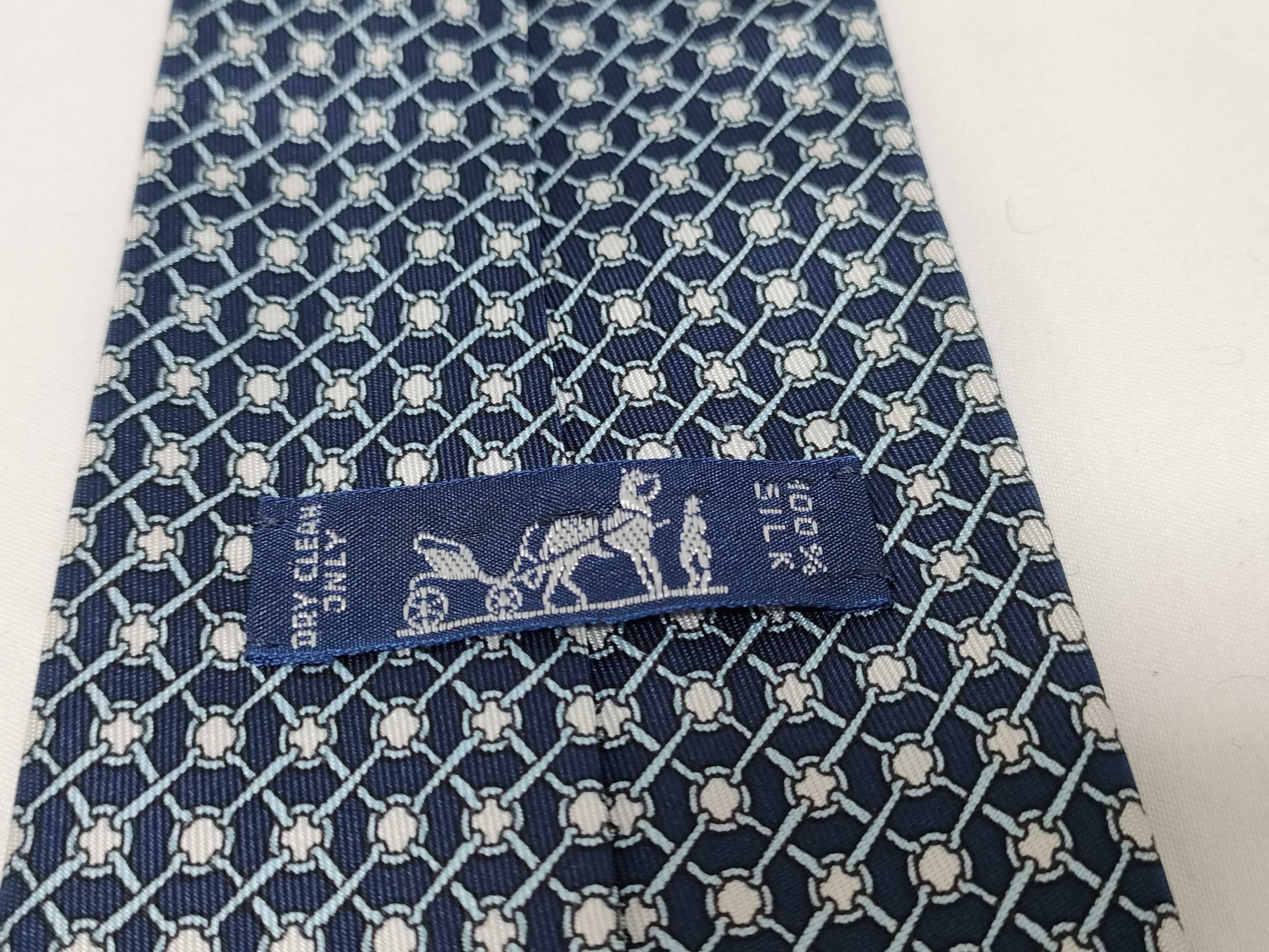 Hermes Silk Geometric Lattice Necktie
