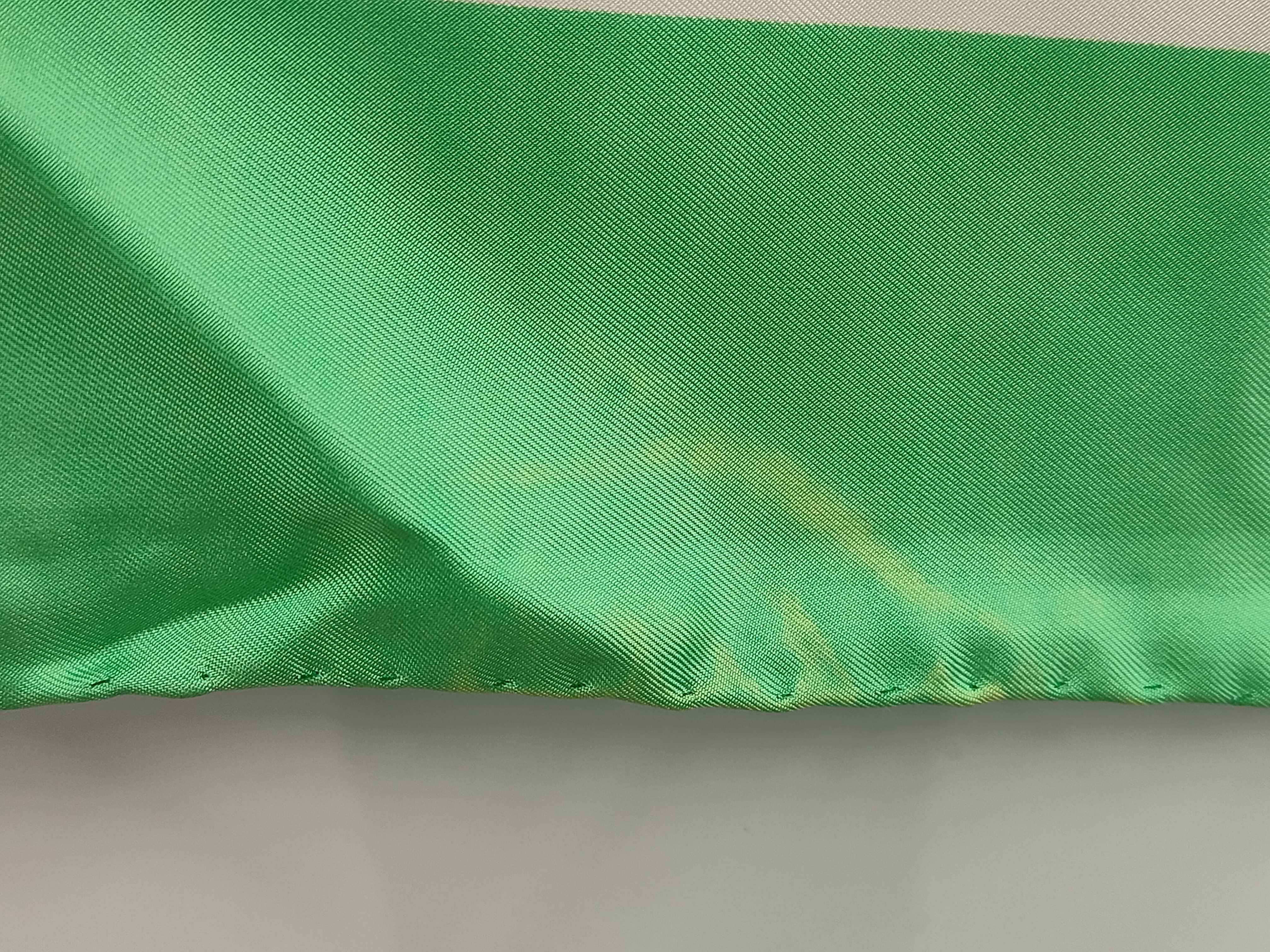 Christian Dior Vintage Floral Silk Scarf with Green Border