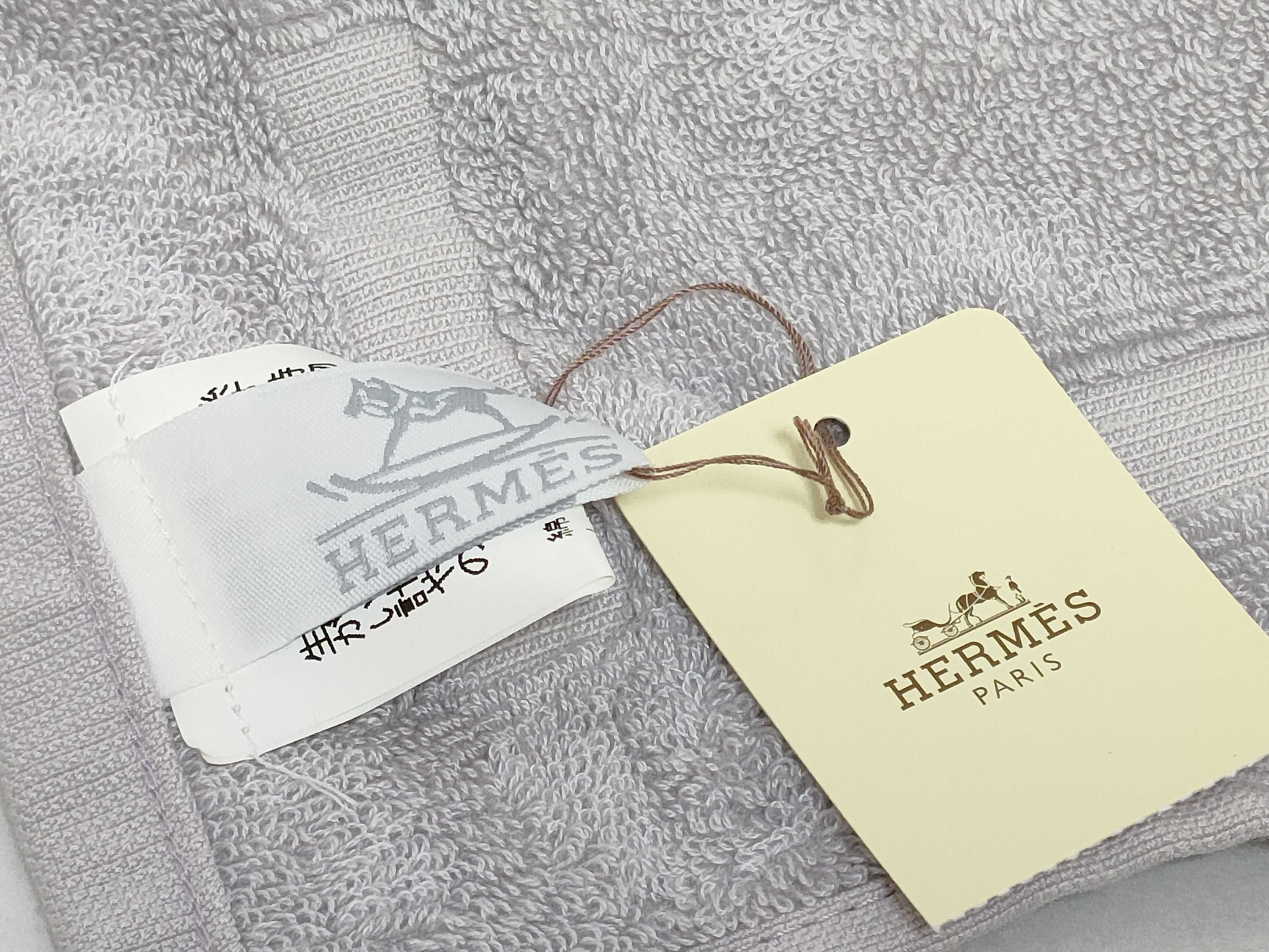 Hermes Rocking Horse Motif Gray Cotton and Modal Baby Towel New with Original Box