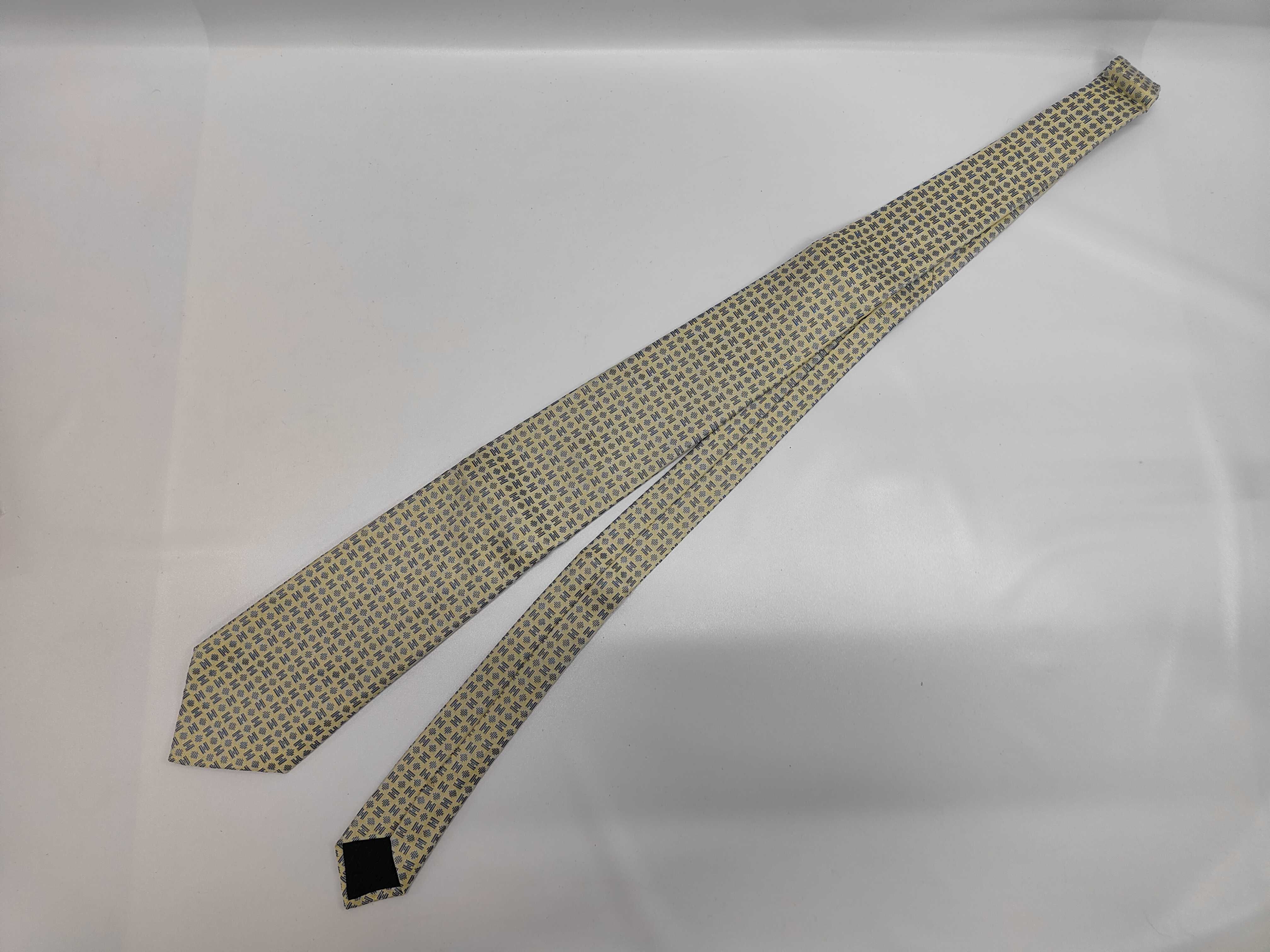 Hermes Men's Geometric Pattern Silk Necktie with Presentation Box