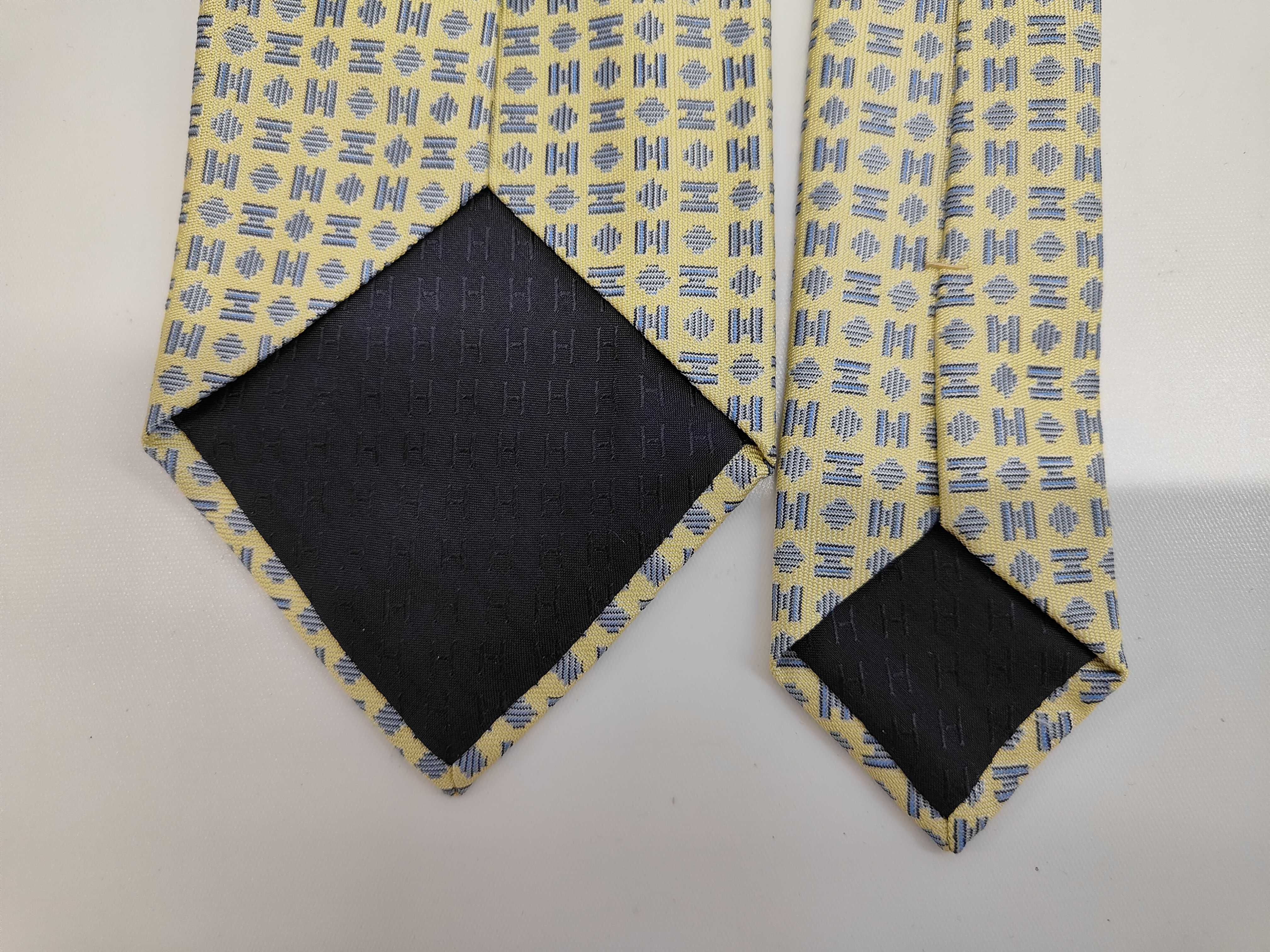 Hermes Men's Geometric Pattern Silk Necktie with Presentation Box