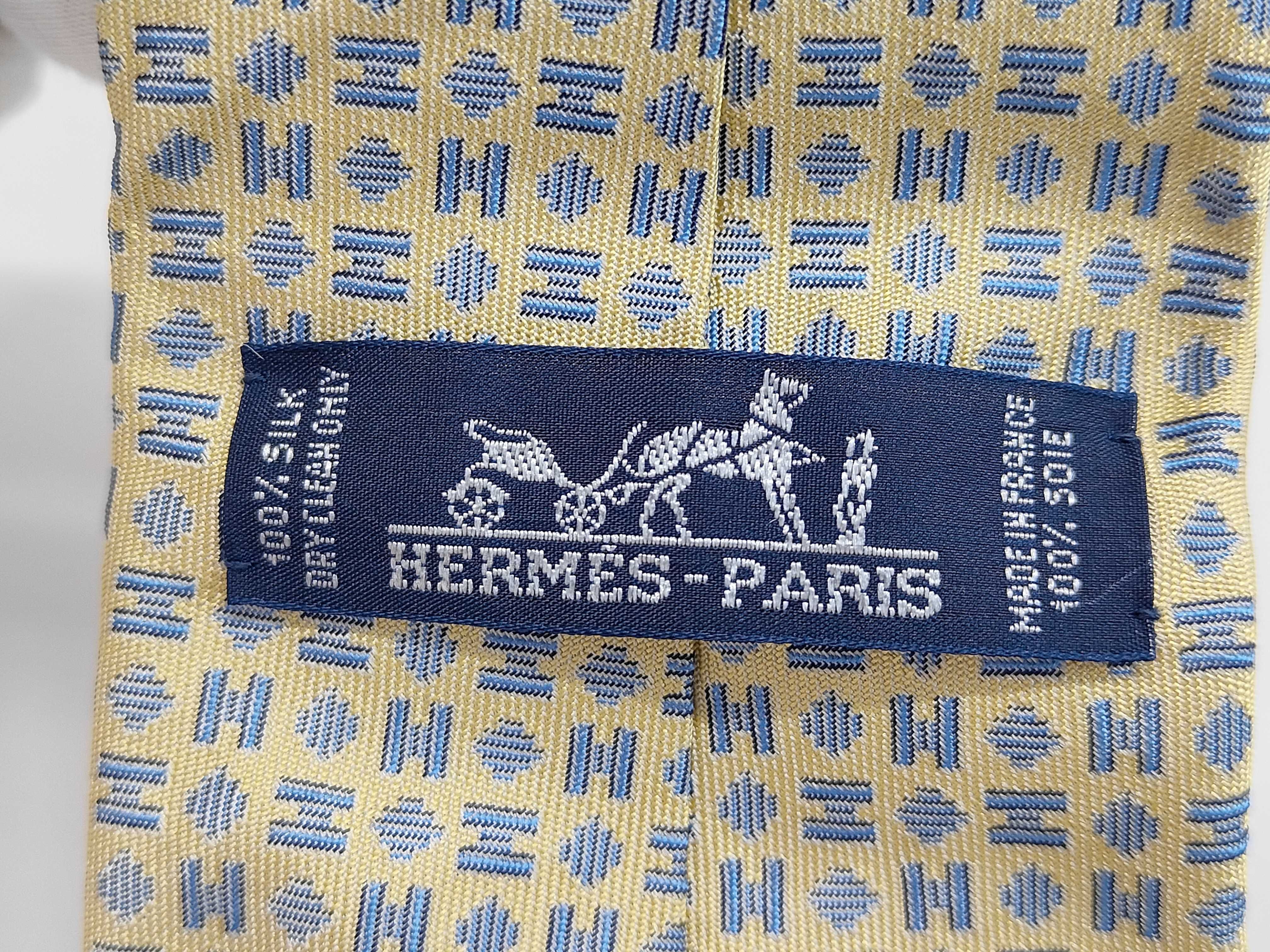 Hermes Men's Geometric Pattern Silk Necktie with Presentation Box