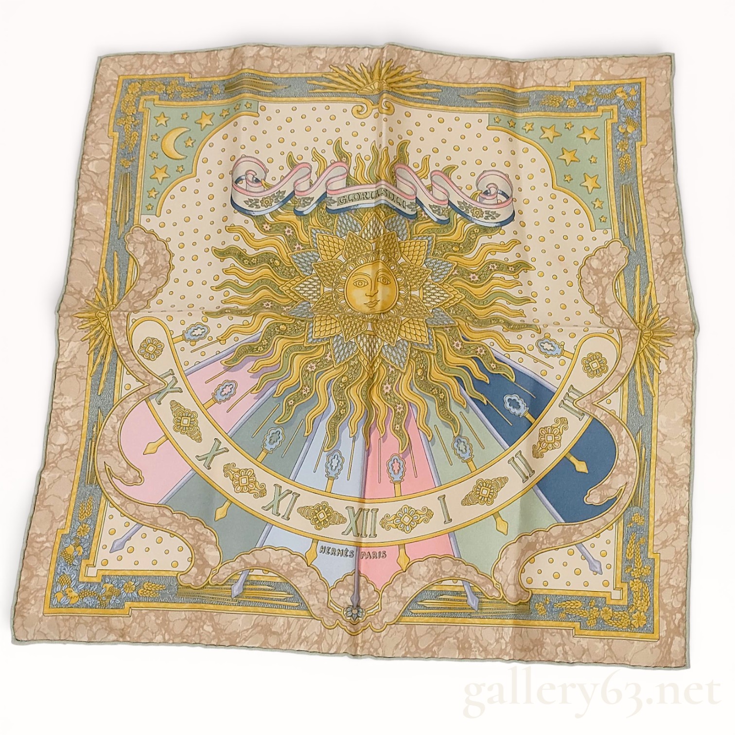 Hermes Carpe Diem Gloria Soli Silk Scarf by Caty Latham
