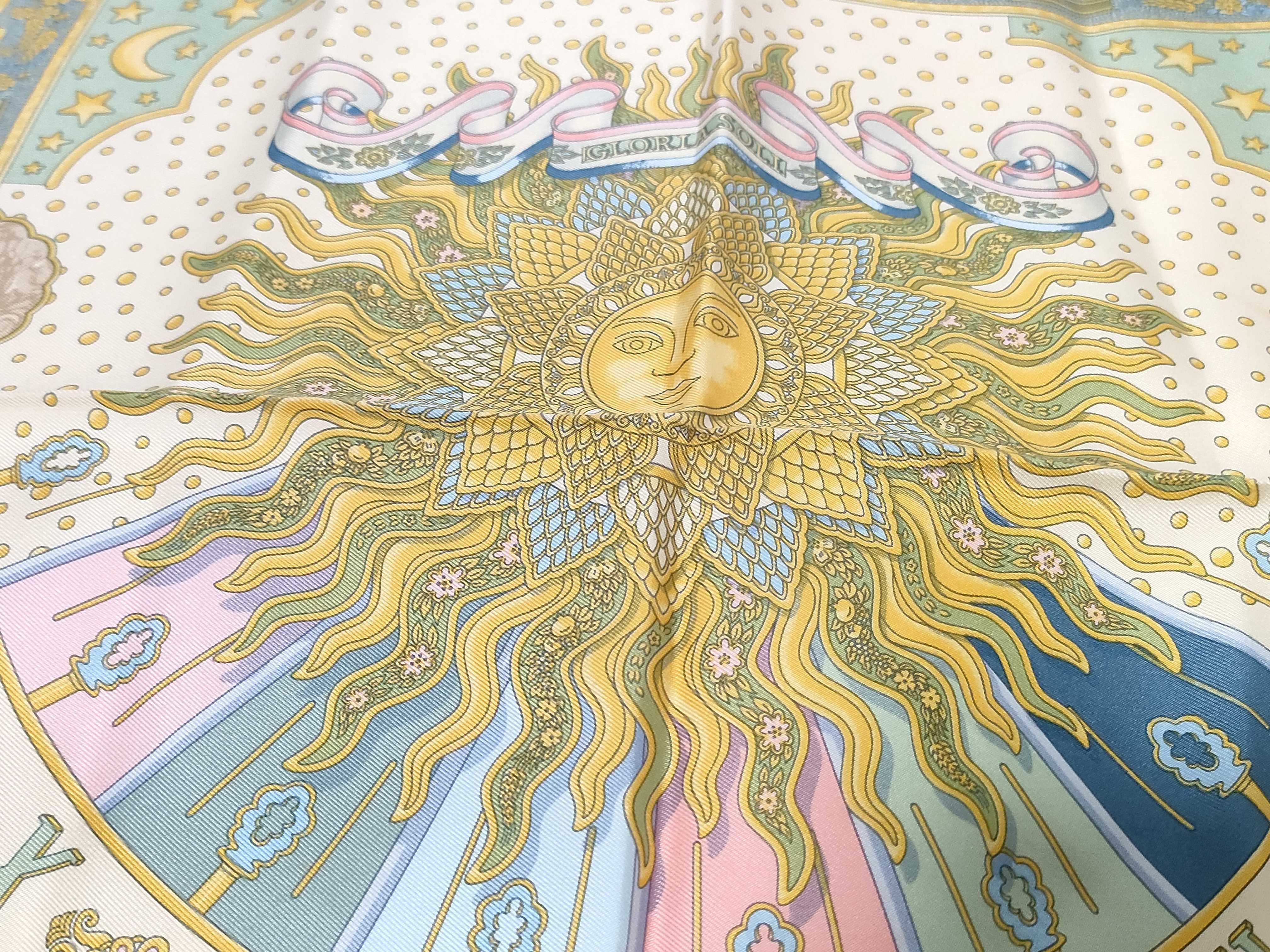 Hermes Carpe Diem Gloria Soli Silk Scarf by Caty Latham