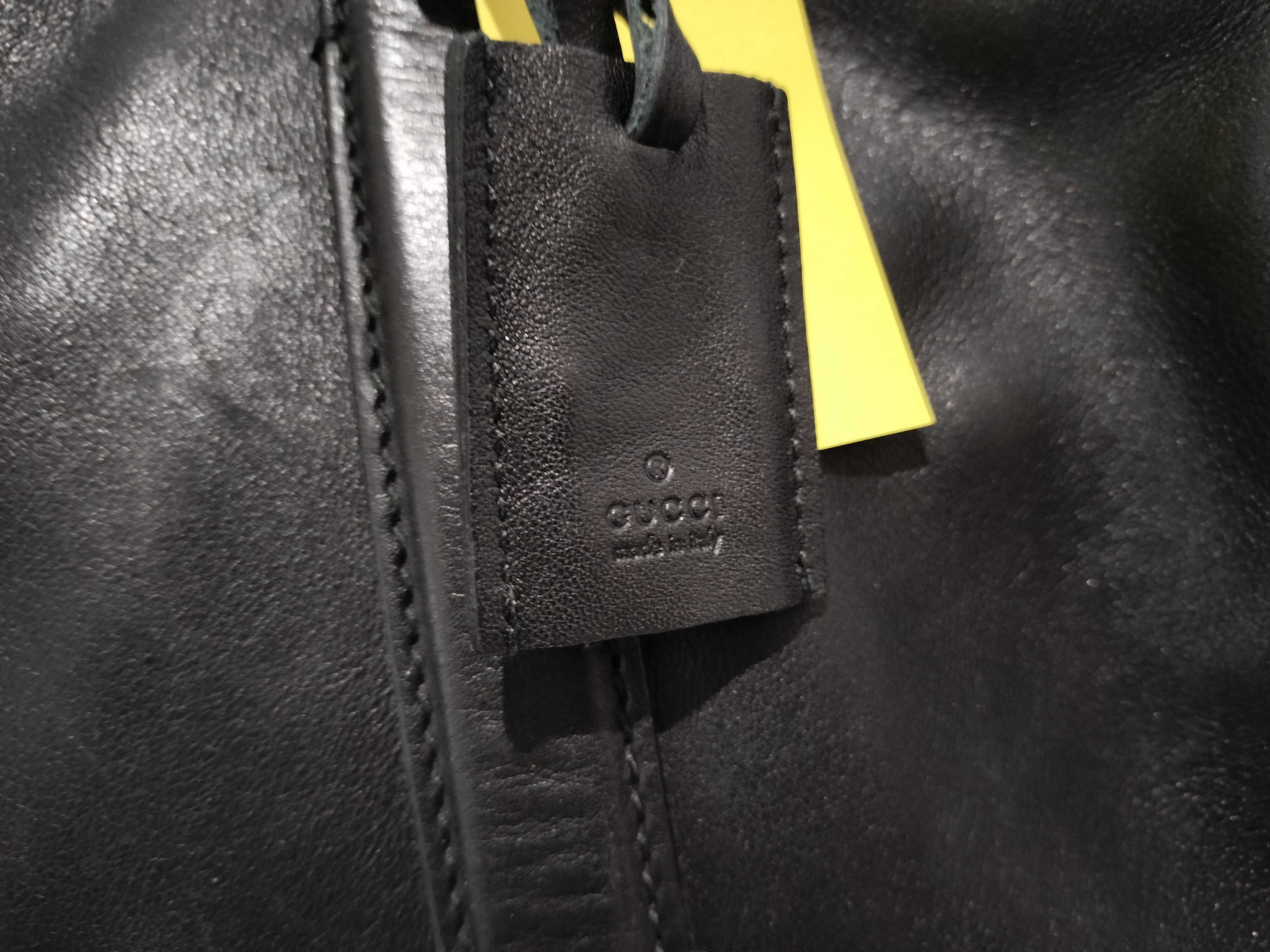 Gucci Black Leather Travel Duffel Weekender Bag
