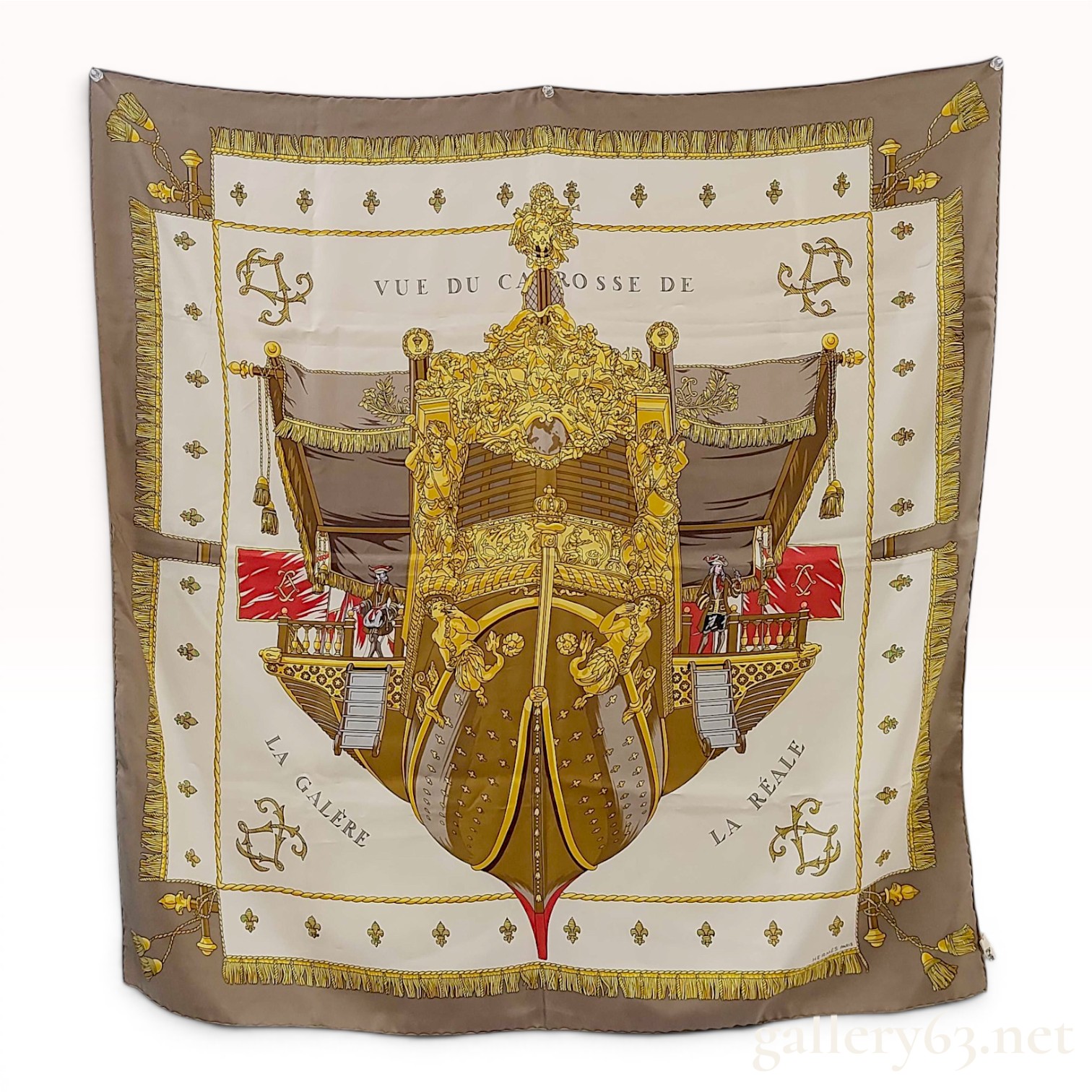 Hermes Silk Scarf Vue du Carrosse de la Galere La Reale