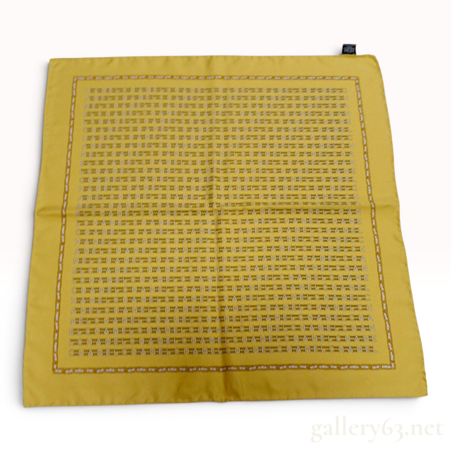 Chanel Repeating Logo and Chain Motif Silk Pocket Square