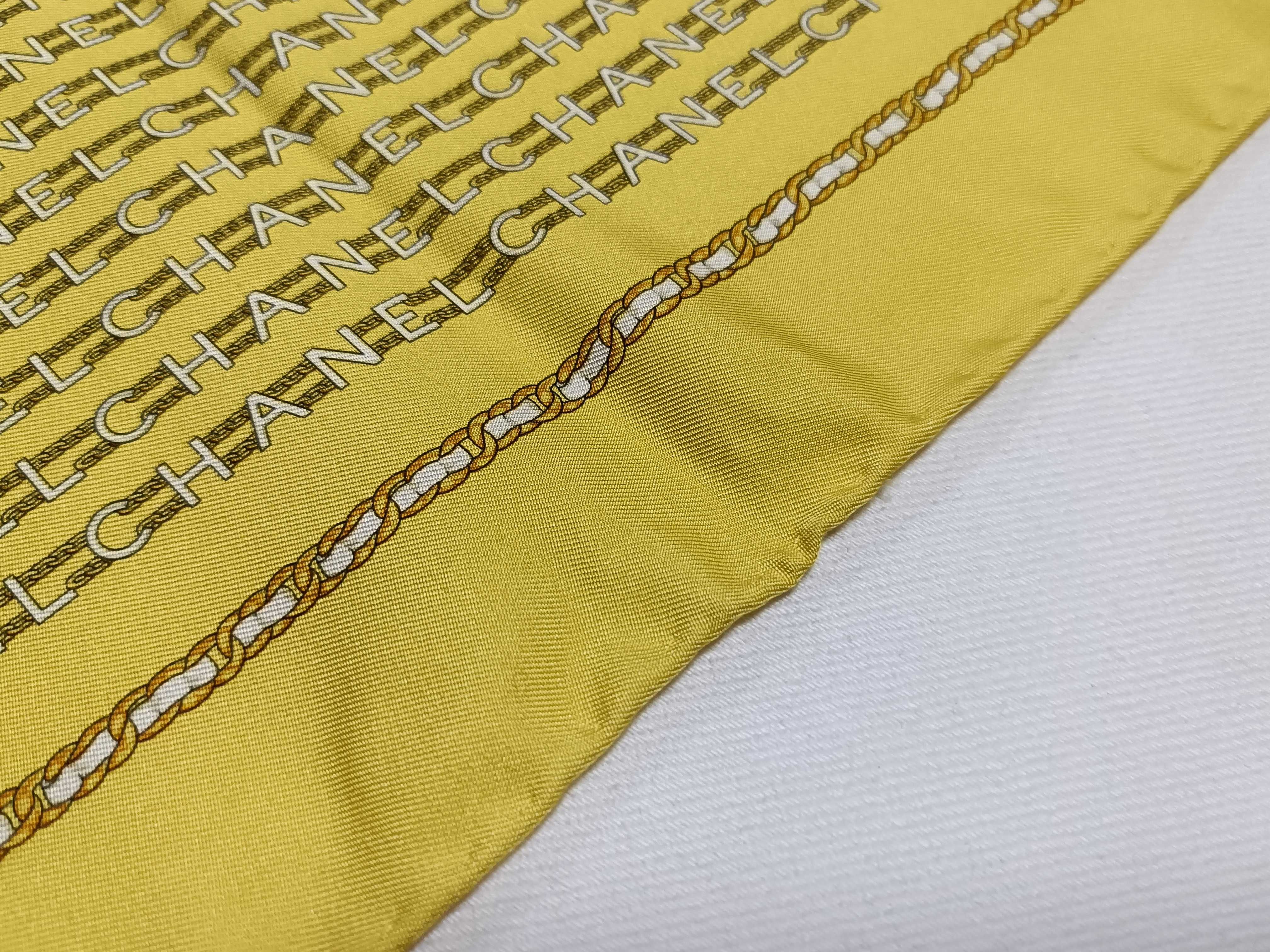 Chanel Repeating Logo and Chain Motif Silk Pocket Square