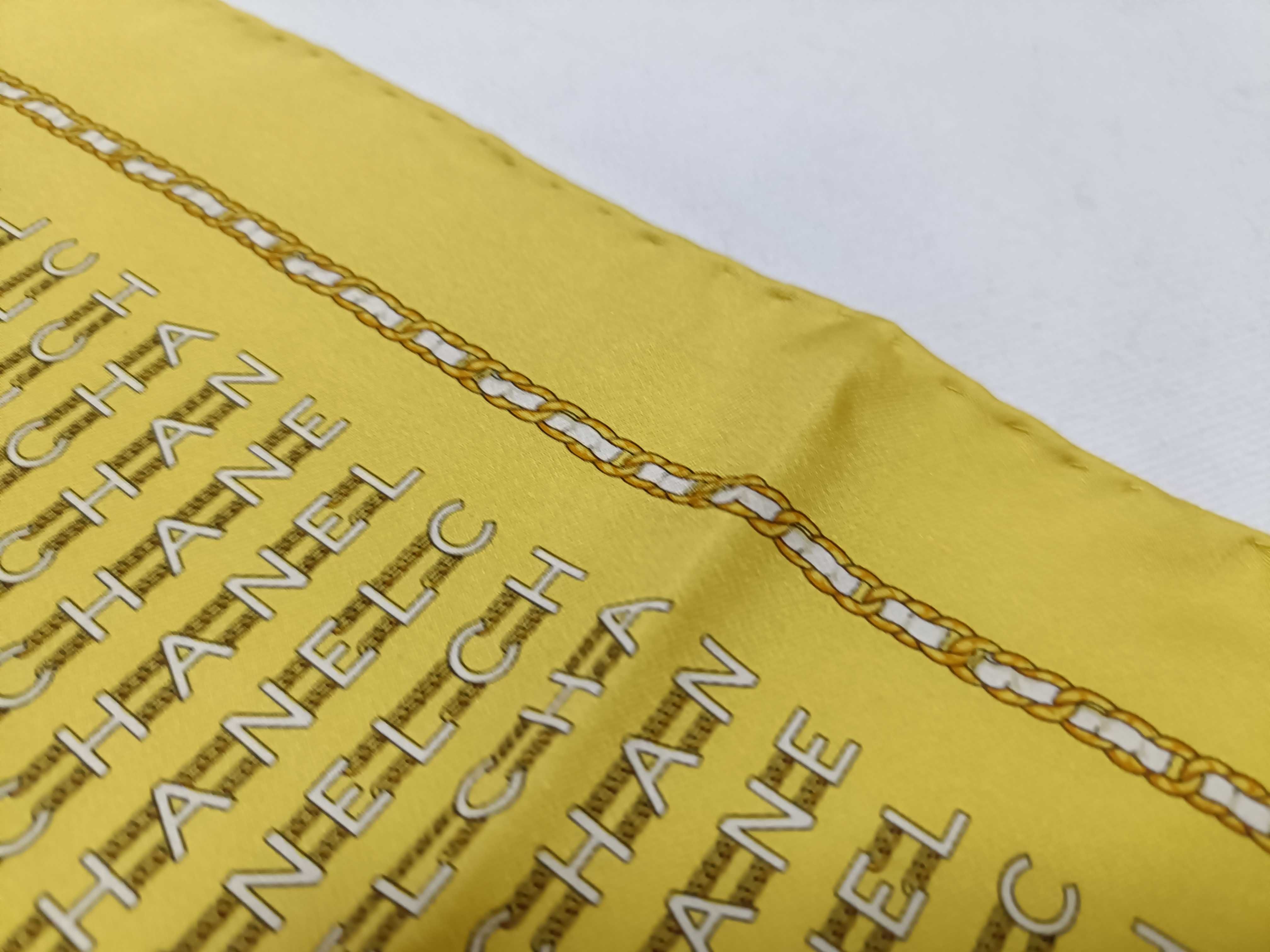 Chanel Repeating Logo and Chain Motif Silk Pocket Square