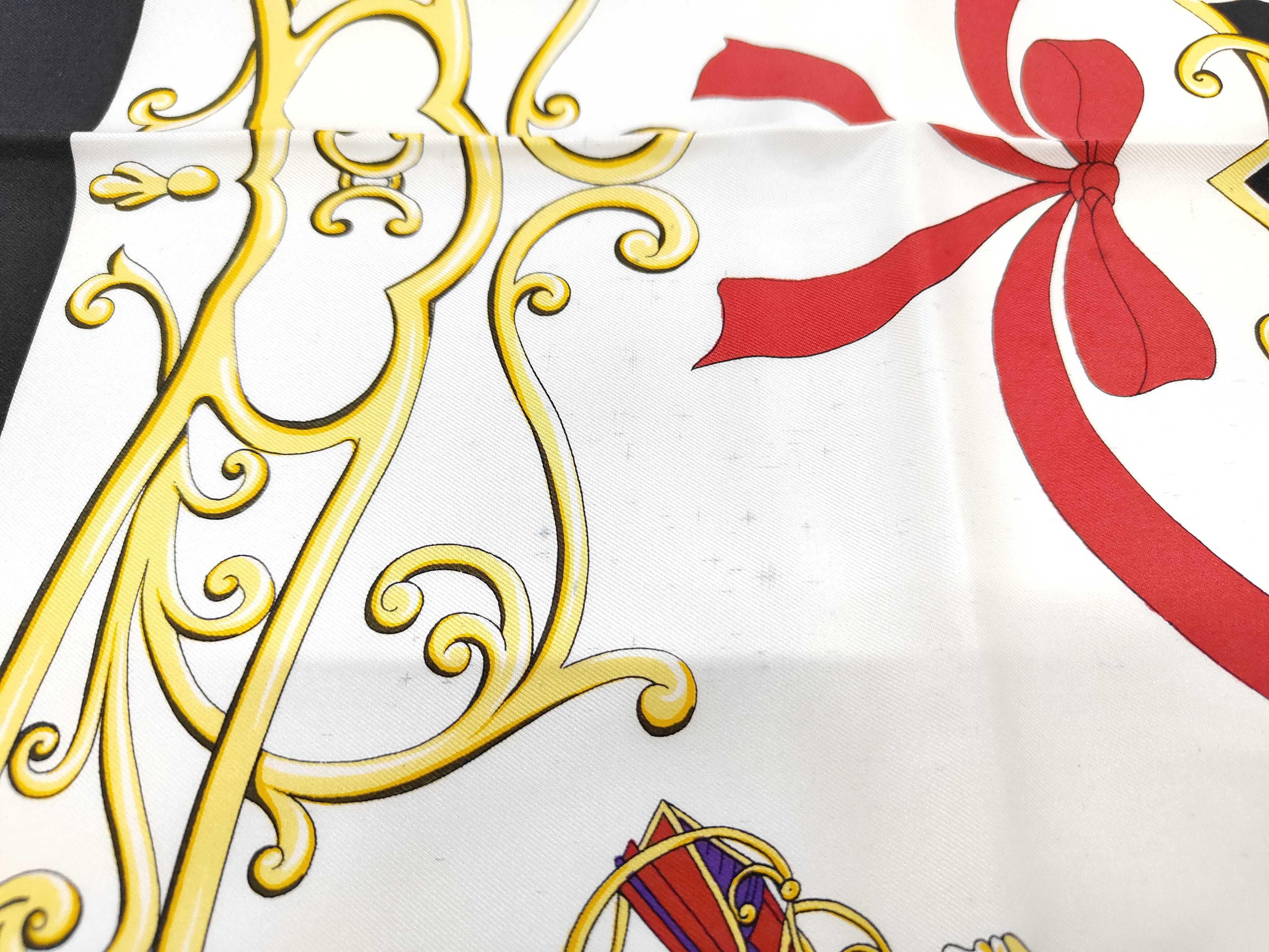 Celine Paris Vintage Silk Scarf with Equestrian Carriage Motif