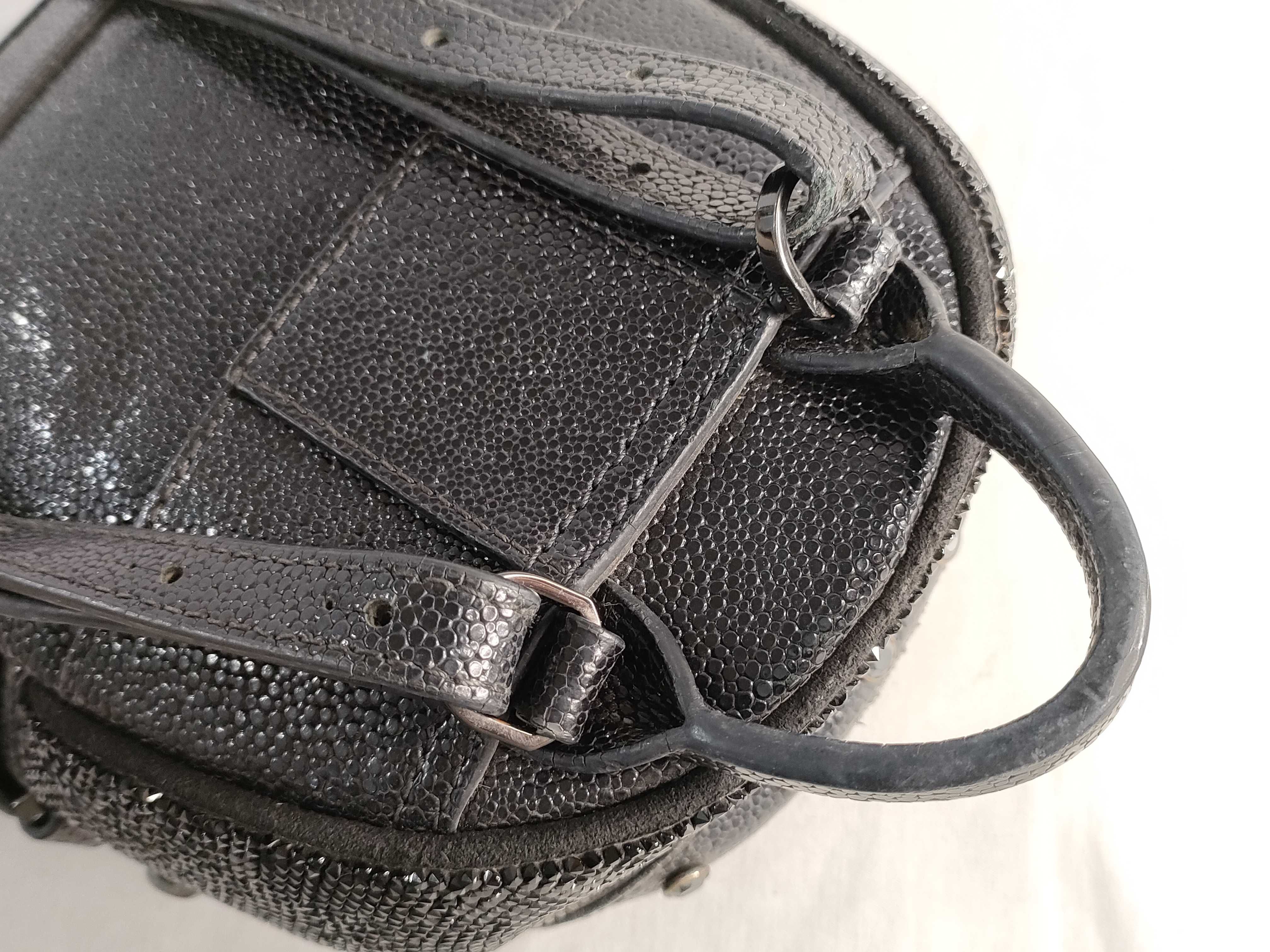 MCM Stark Bebe Boo X-Mini Crystal Embellished Black Leather Backpack