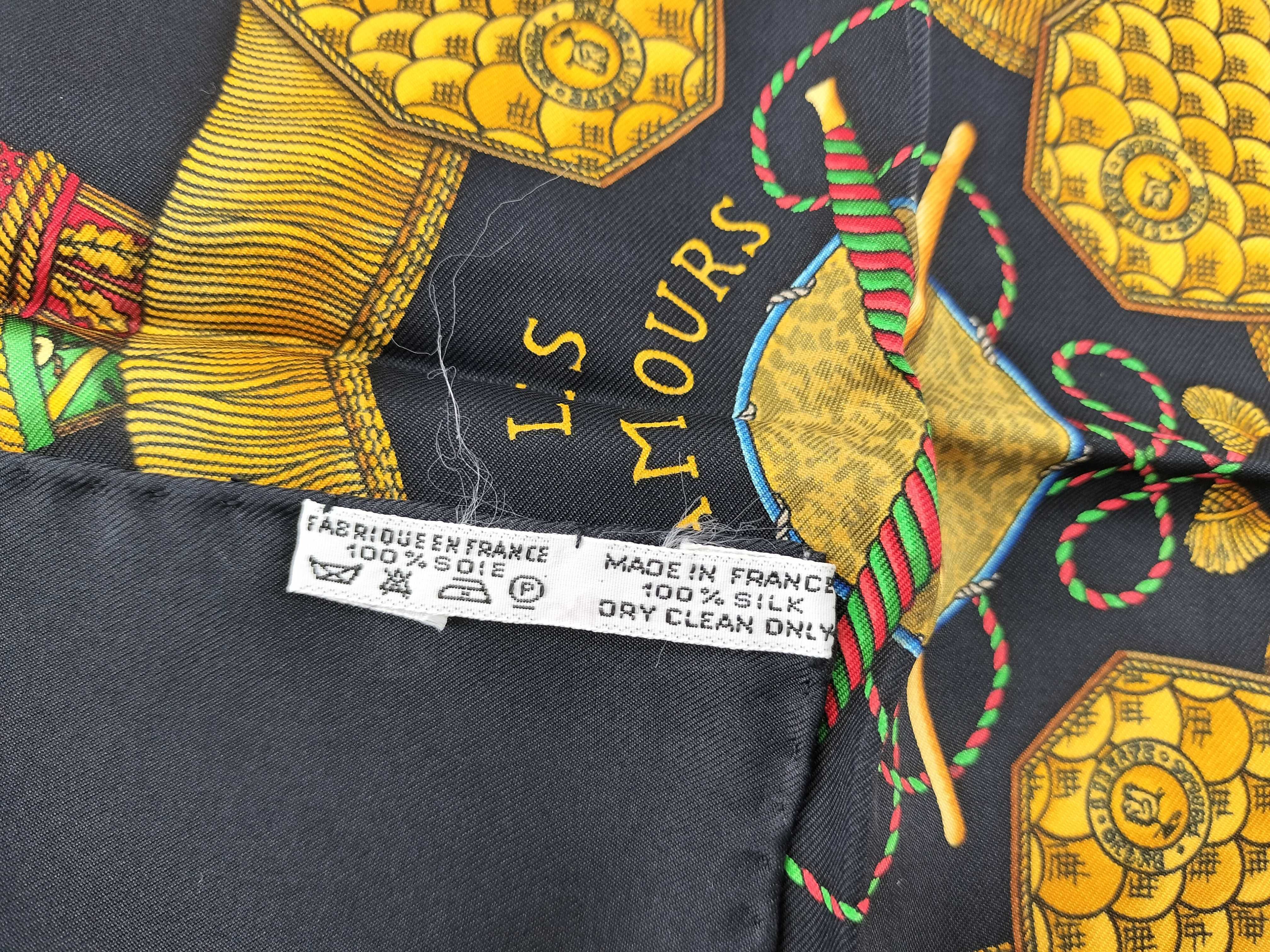 Hermes Silk Twill Scarf in Les Tambours Pattern