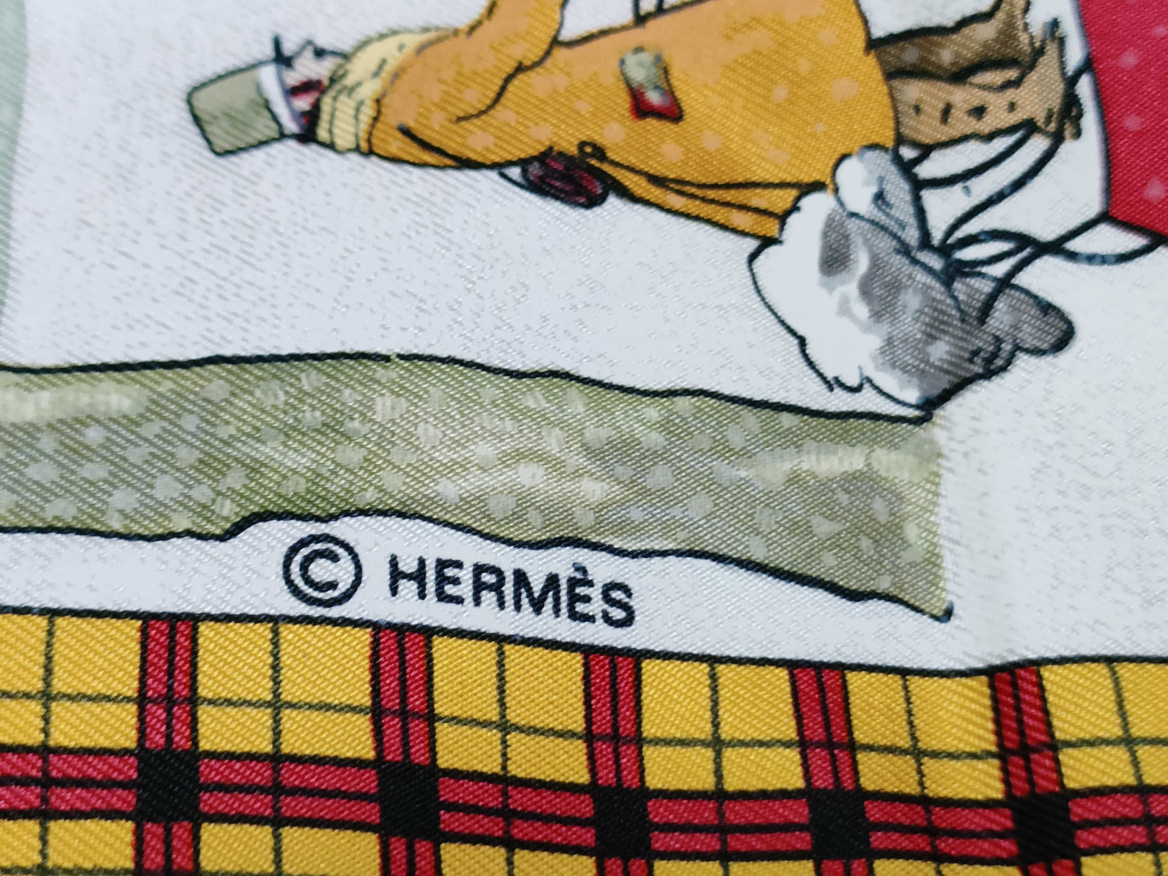 Hermes L'Hiver en Poste Silk Scarf by Philippe Ledoux