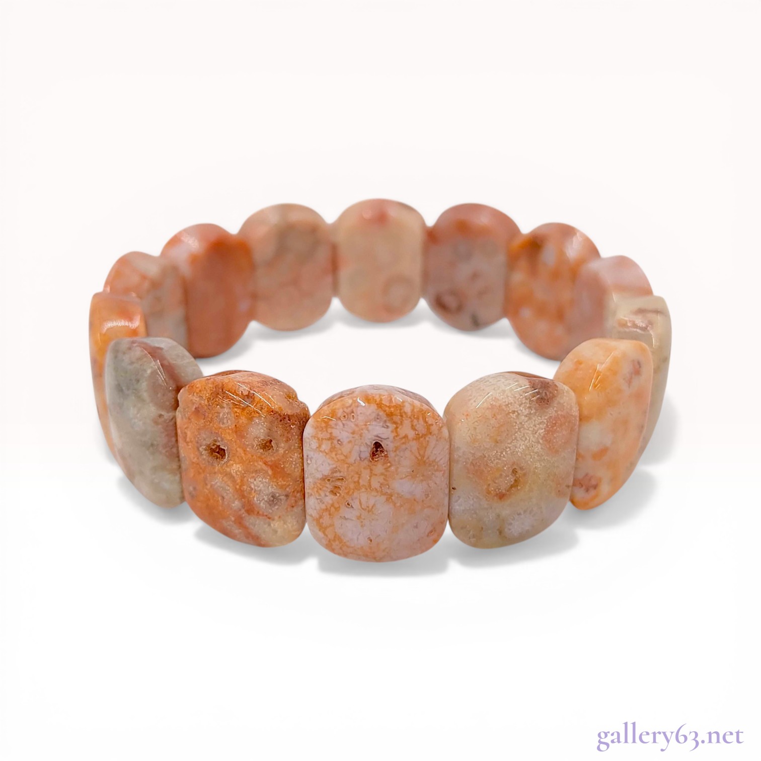 Fossilized Coral Stretch Link Bracelet