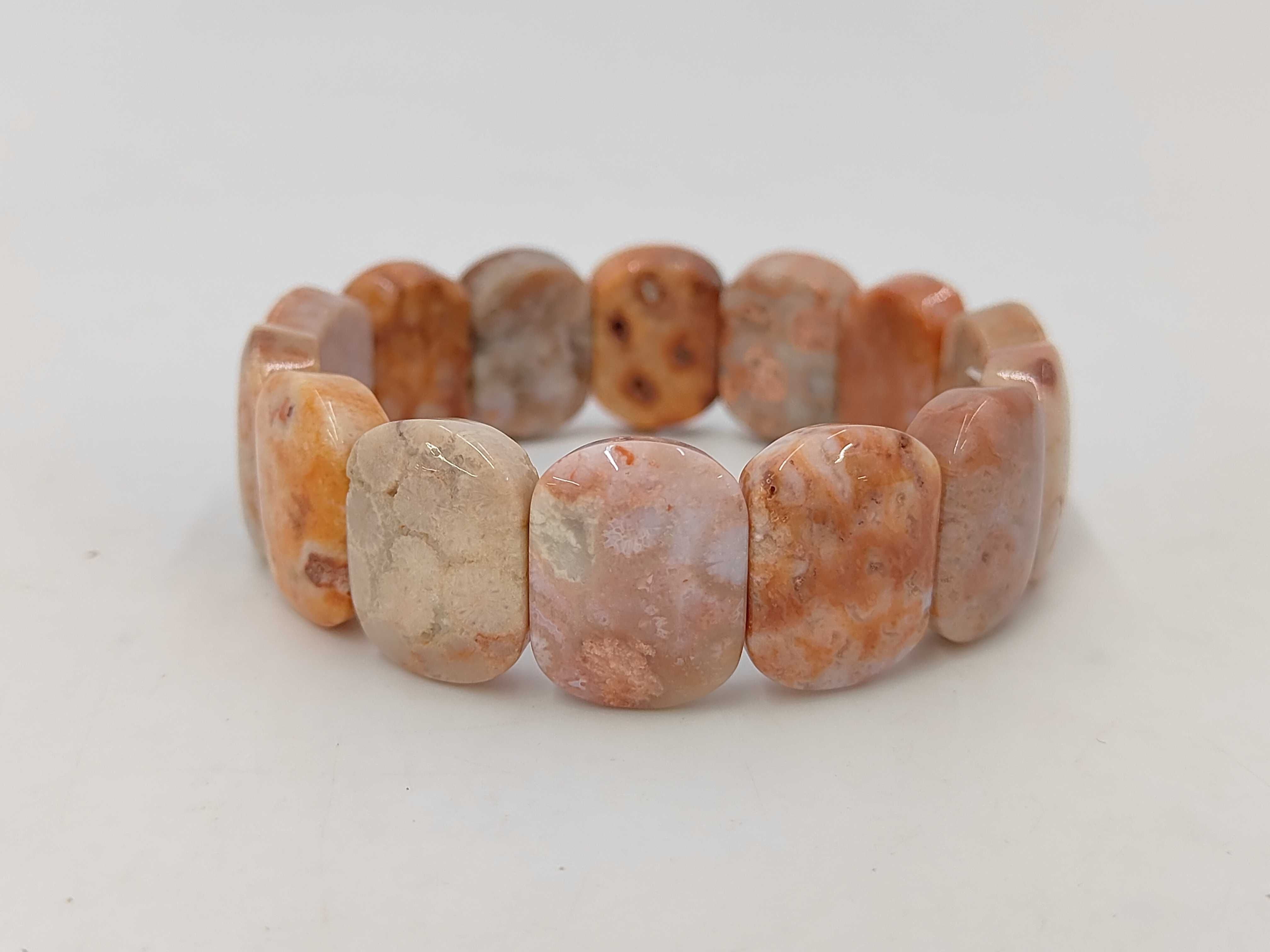 Fossilized Coral Stretch Link Bracelet