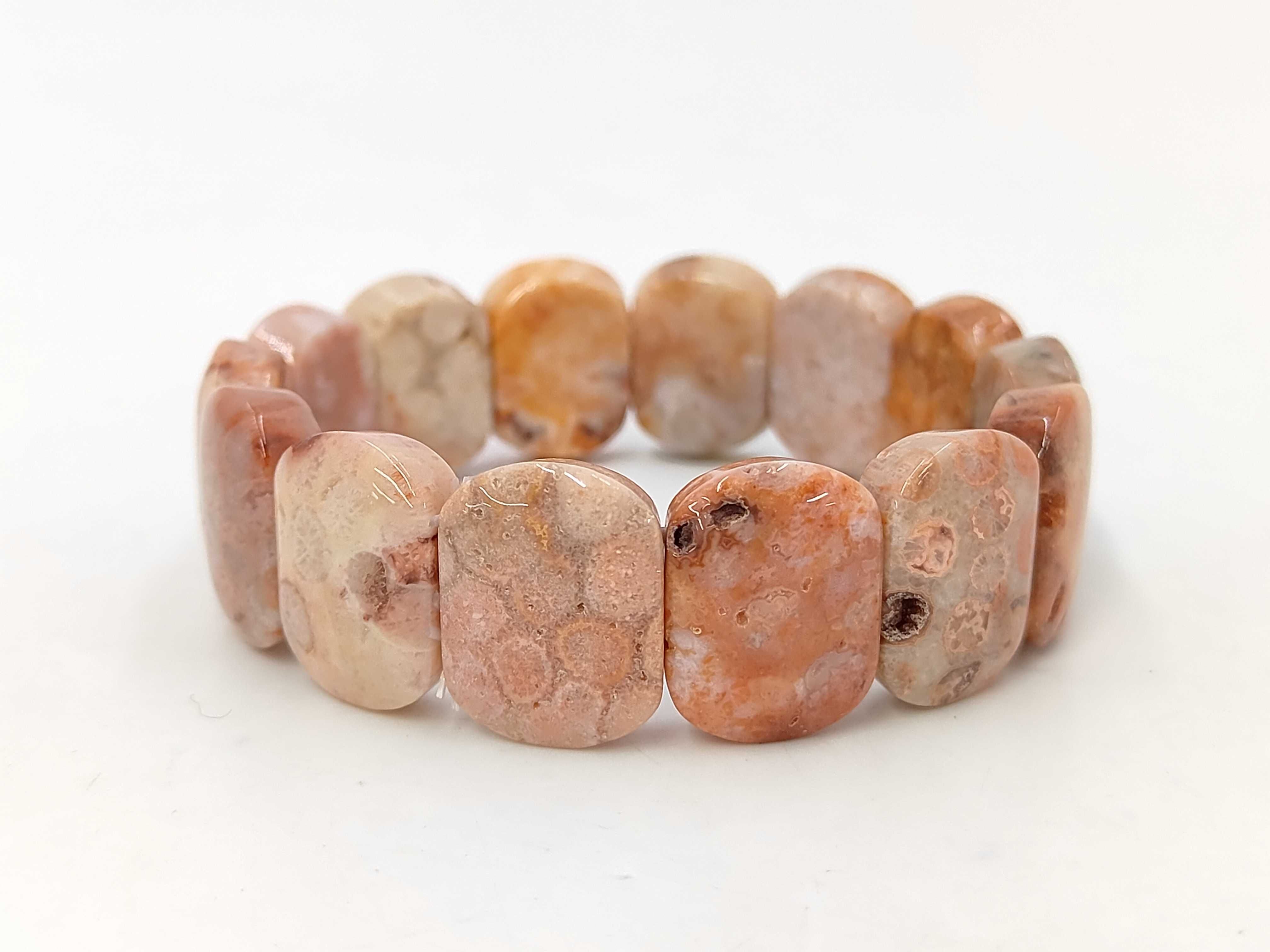 Fossilized Coral Stretch Link Bracelet
