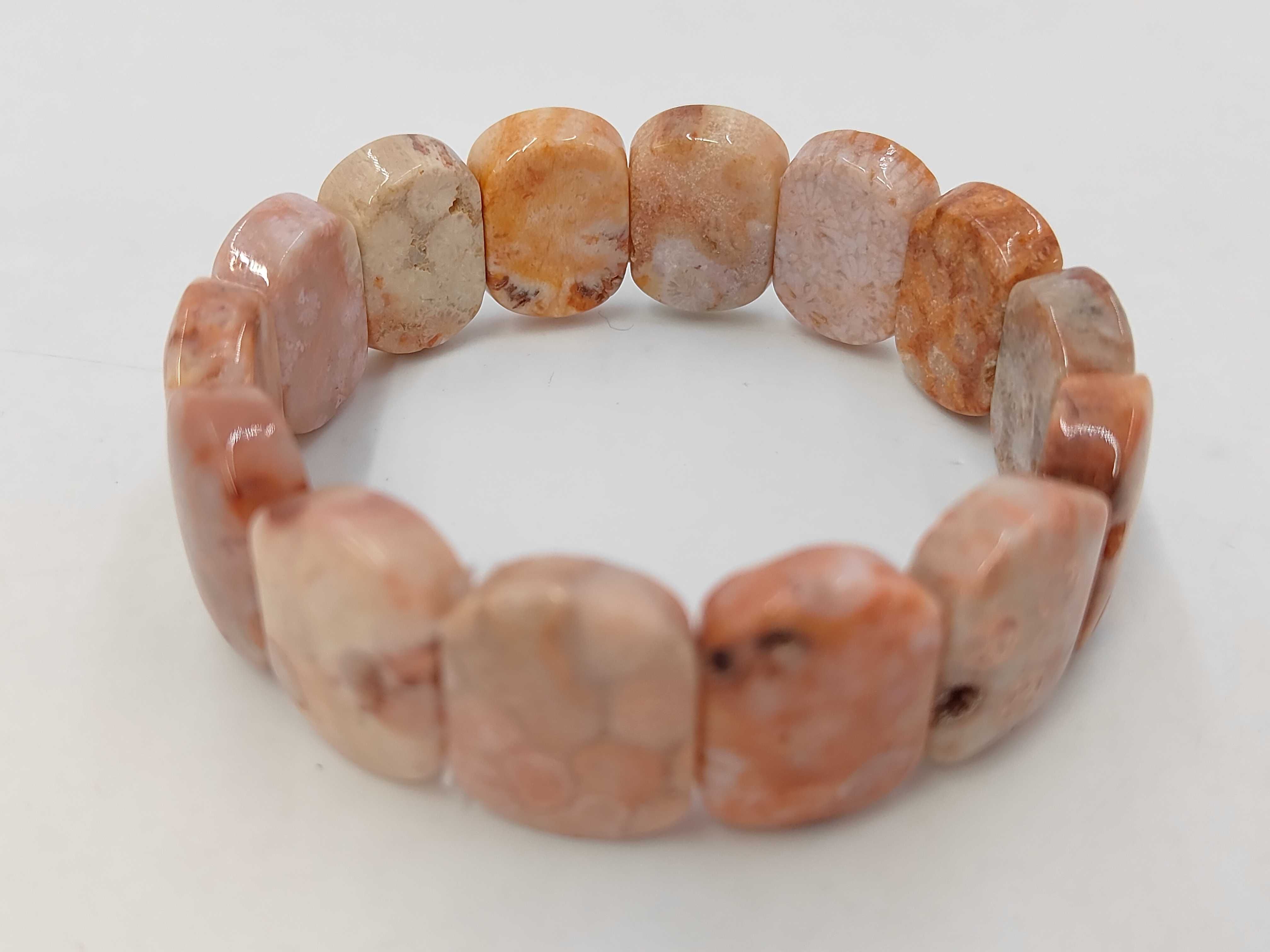Fossilized Coral Stretch Link Bracelet