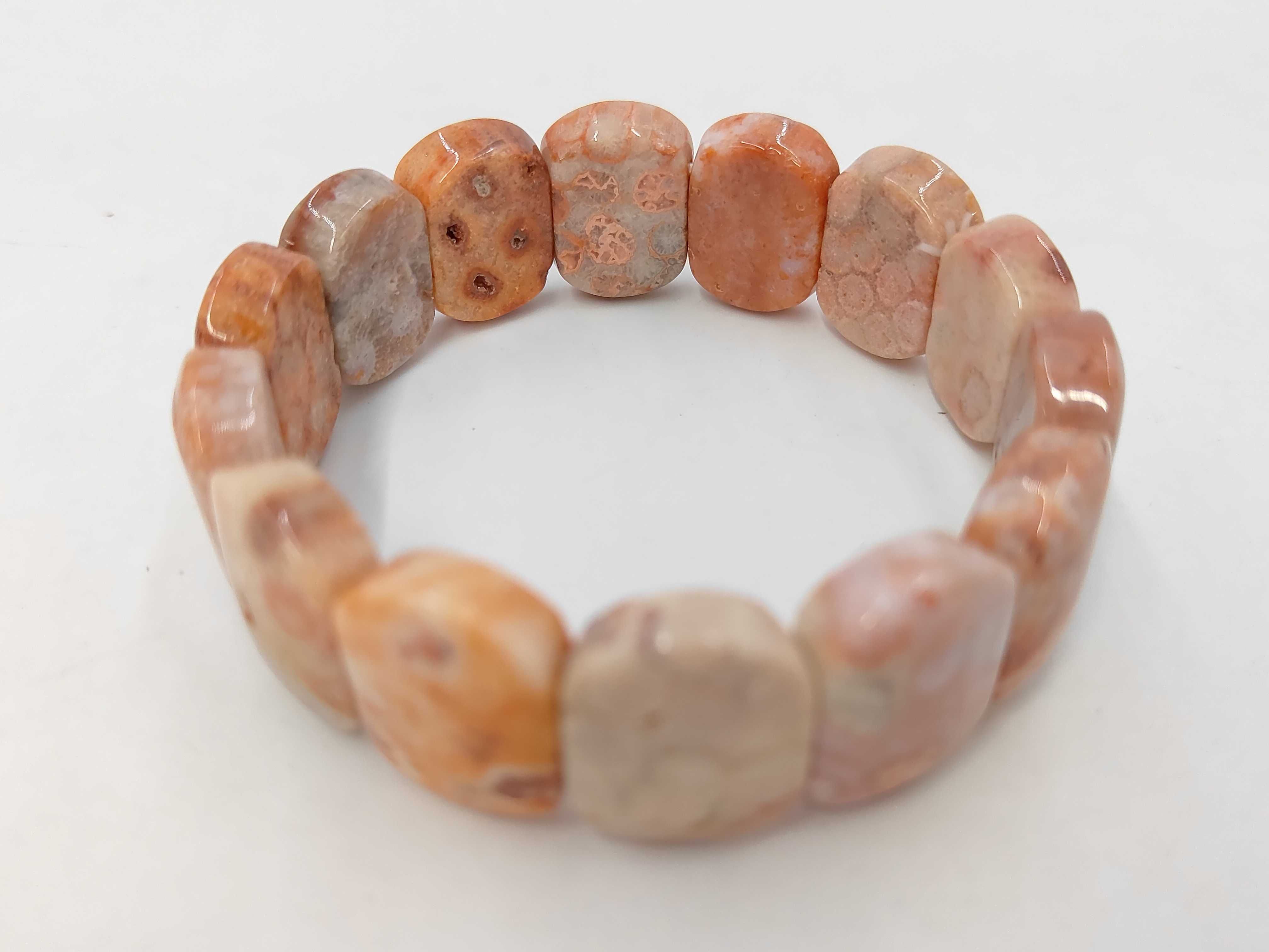 Fossilized Coral Stretch Link Bracelet