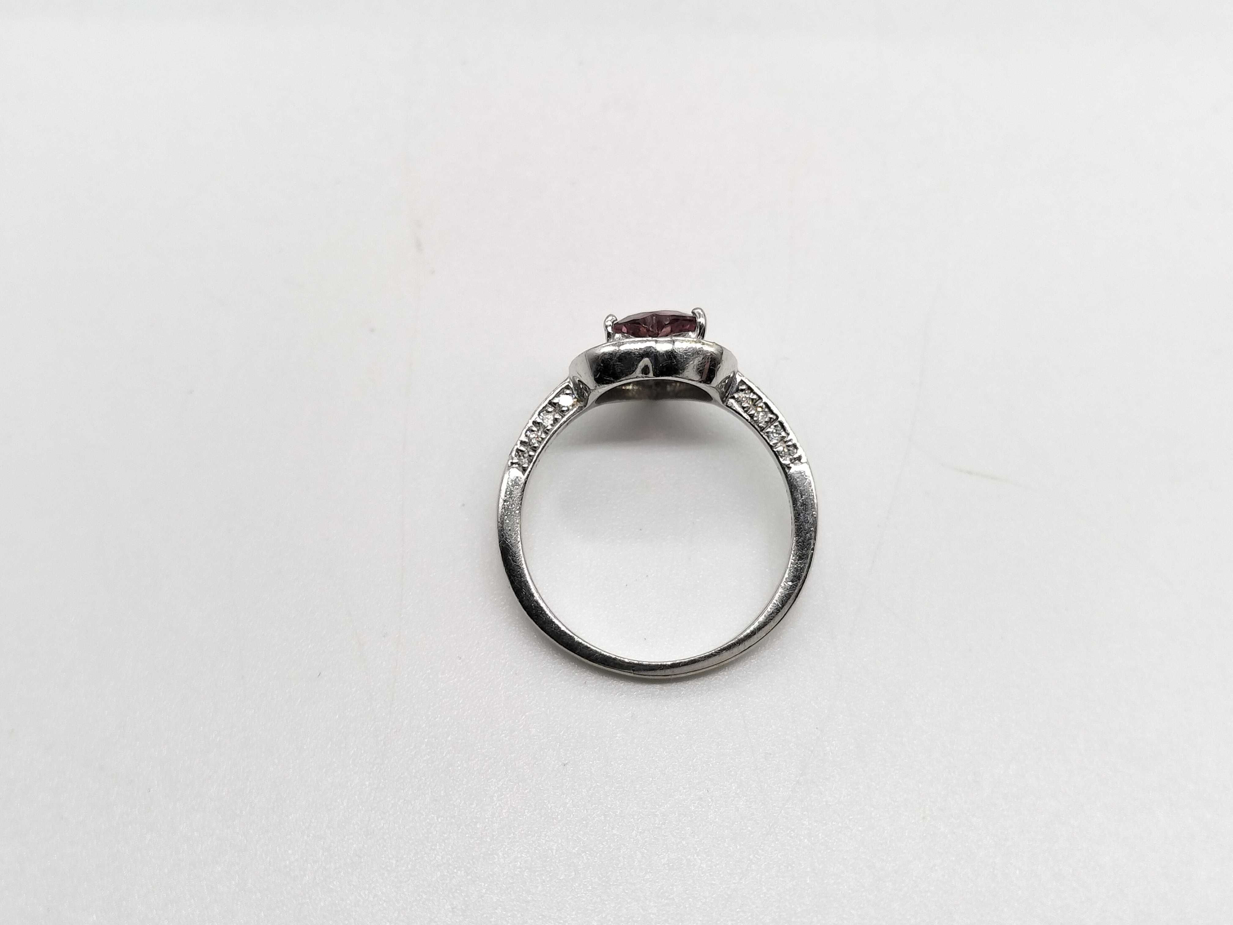 18 Karat White Gold Heart Shaped Sapphire and Diamond Halo Ring
