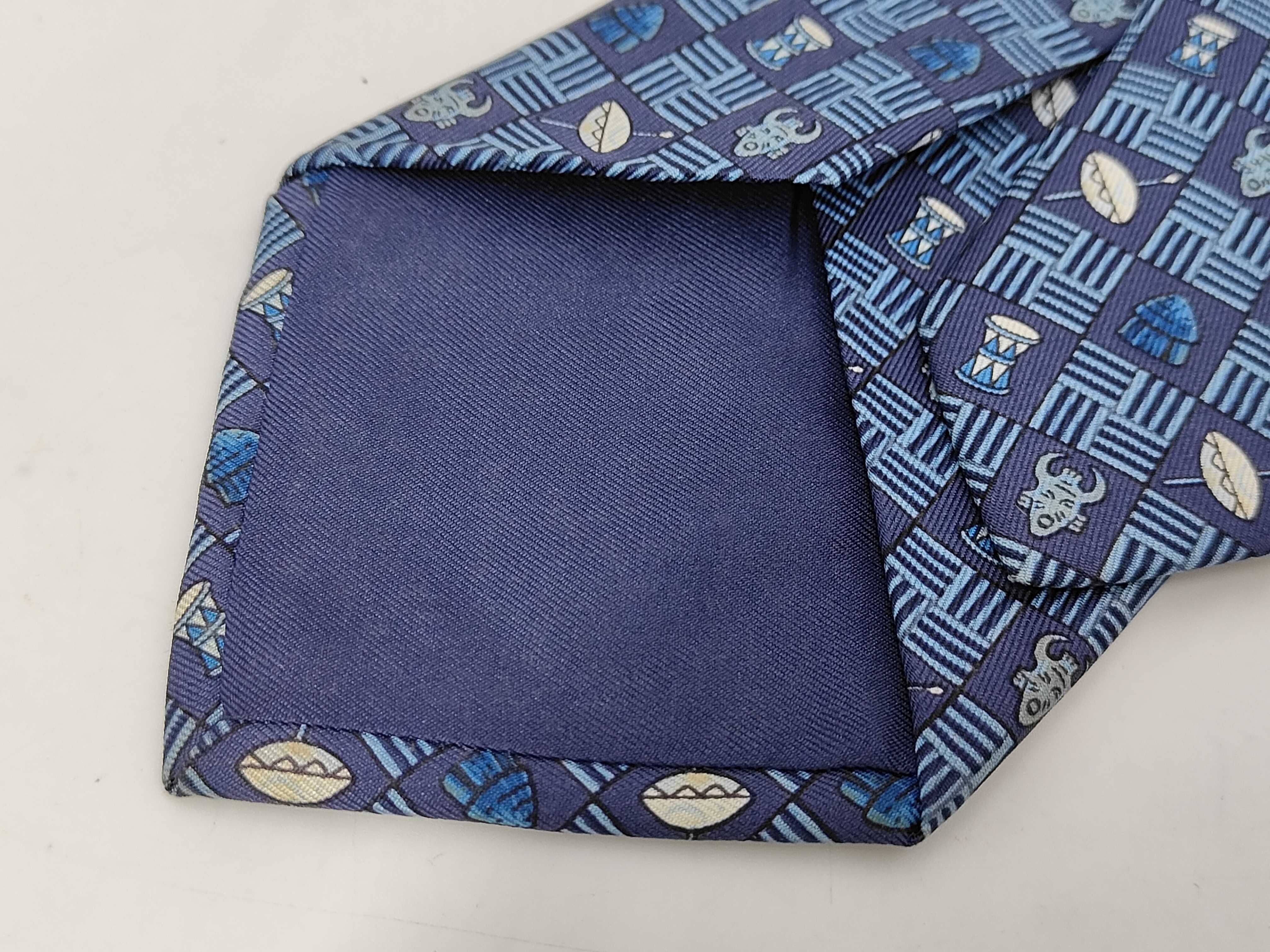 A Collection of Five Designer Silk Neckties Including Hermes