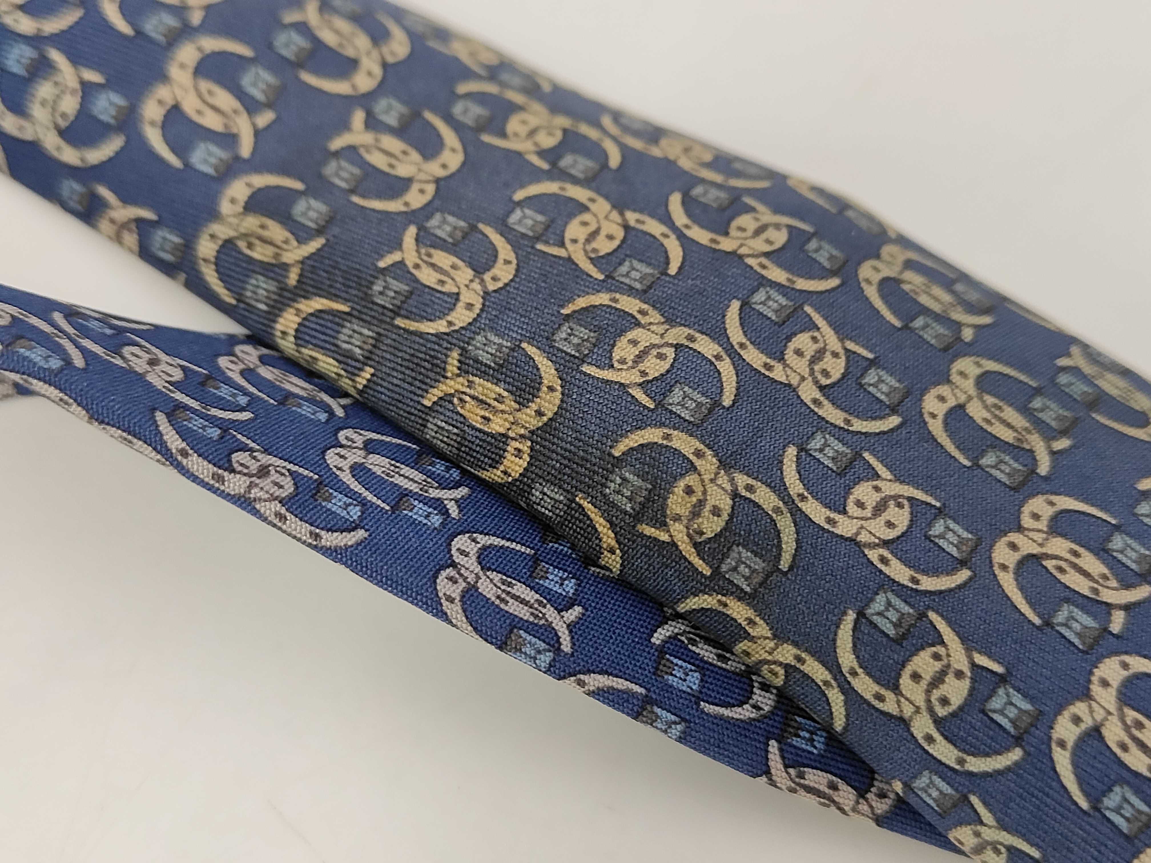 A Collection of Five Designer Silk Neckties Including Hermes