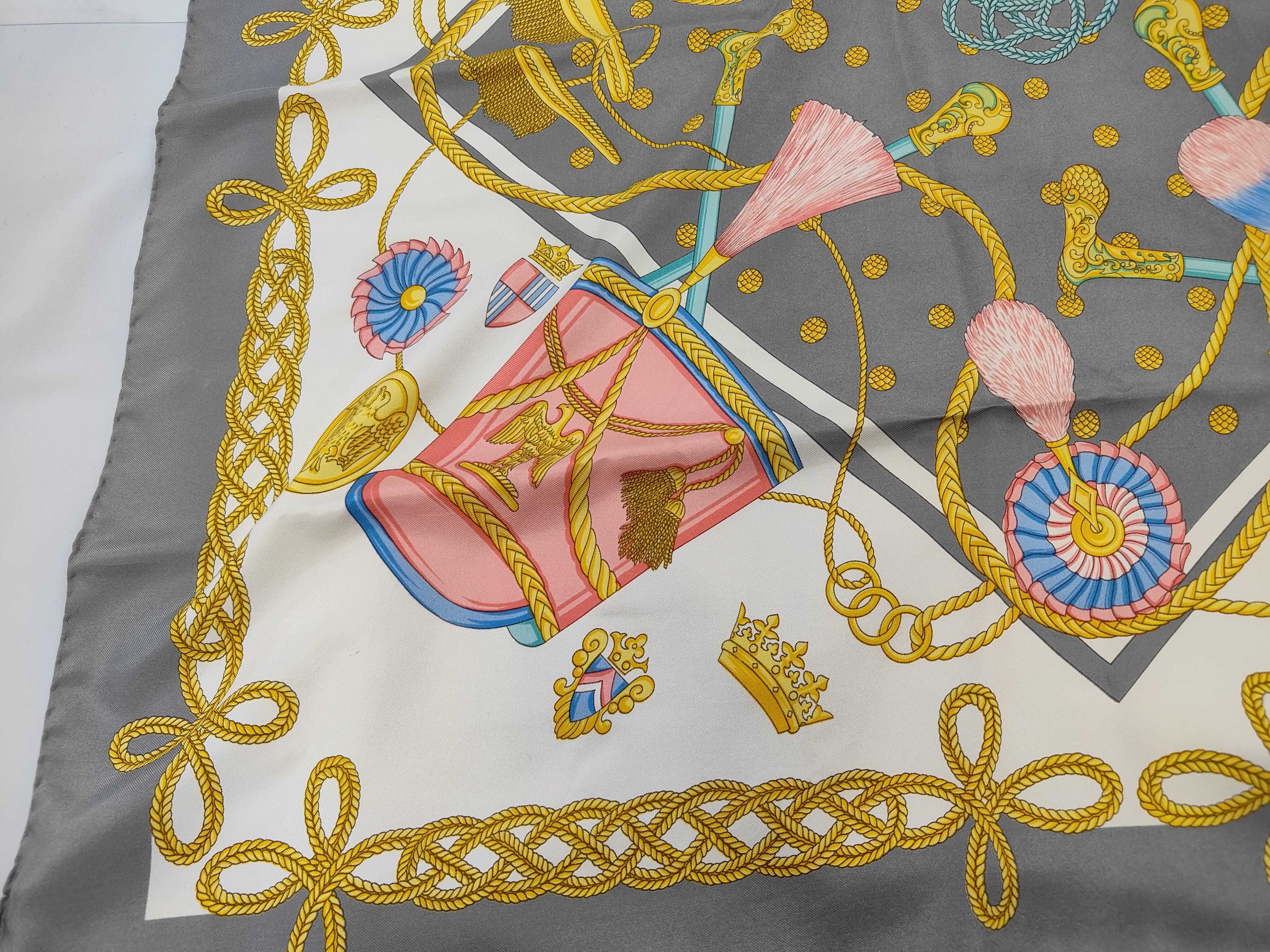 Celine Paris 100% Silk Scarf with Imperial Military Shako and Eagle Motif