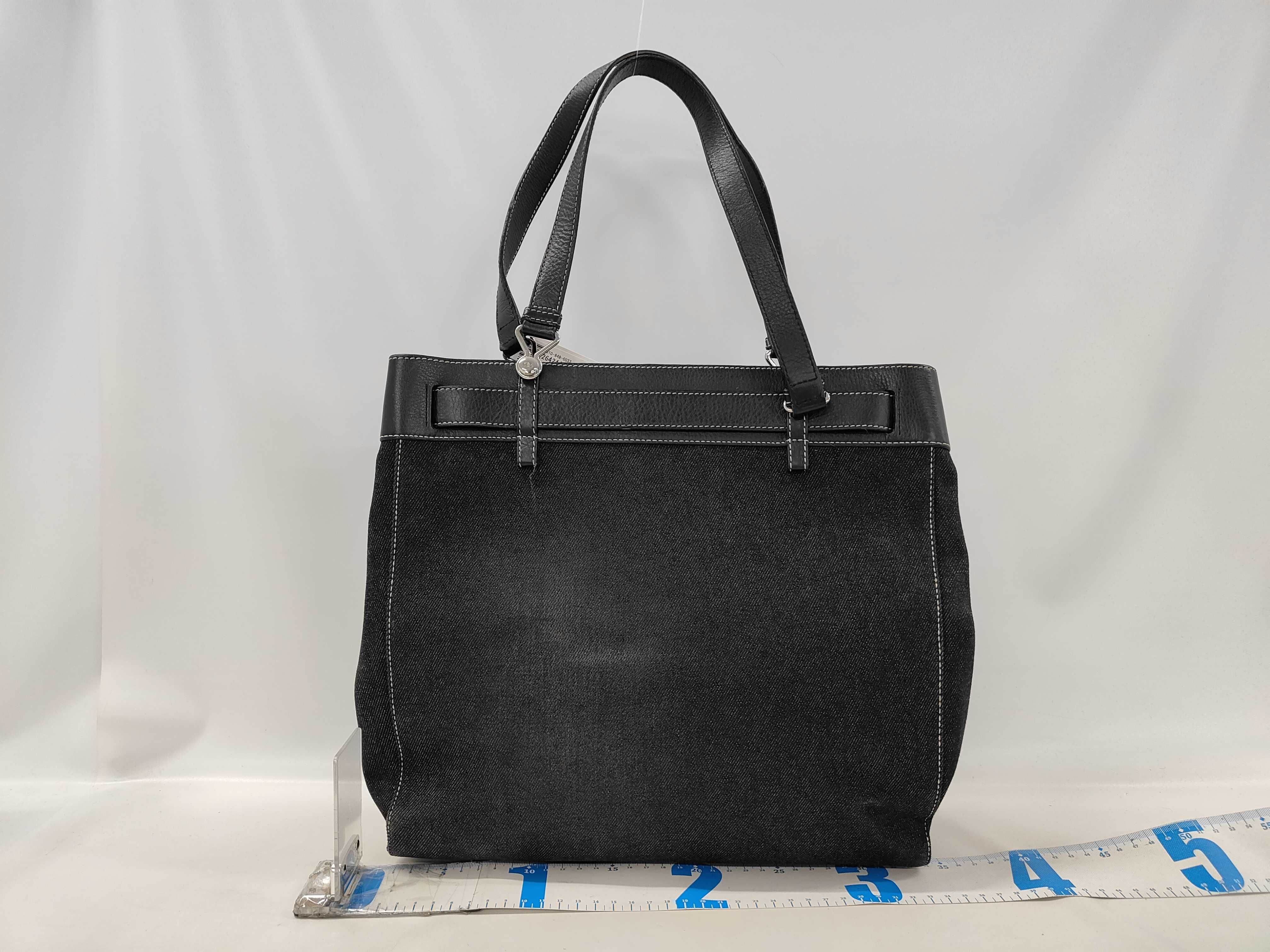 Christian Dior Black Denim and Leather Jeans Pocket Tote Bag