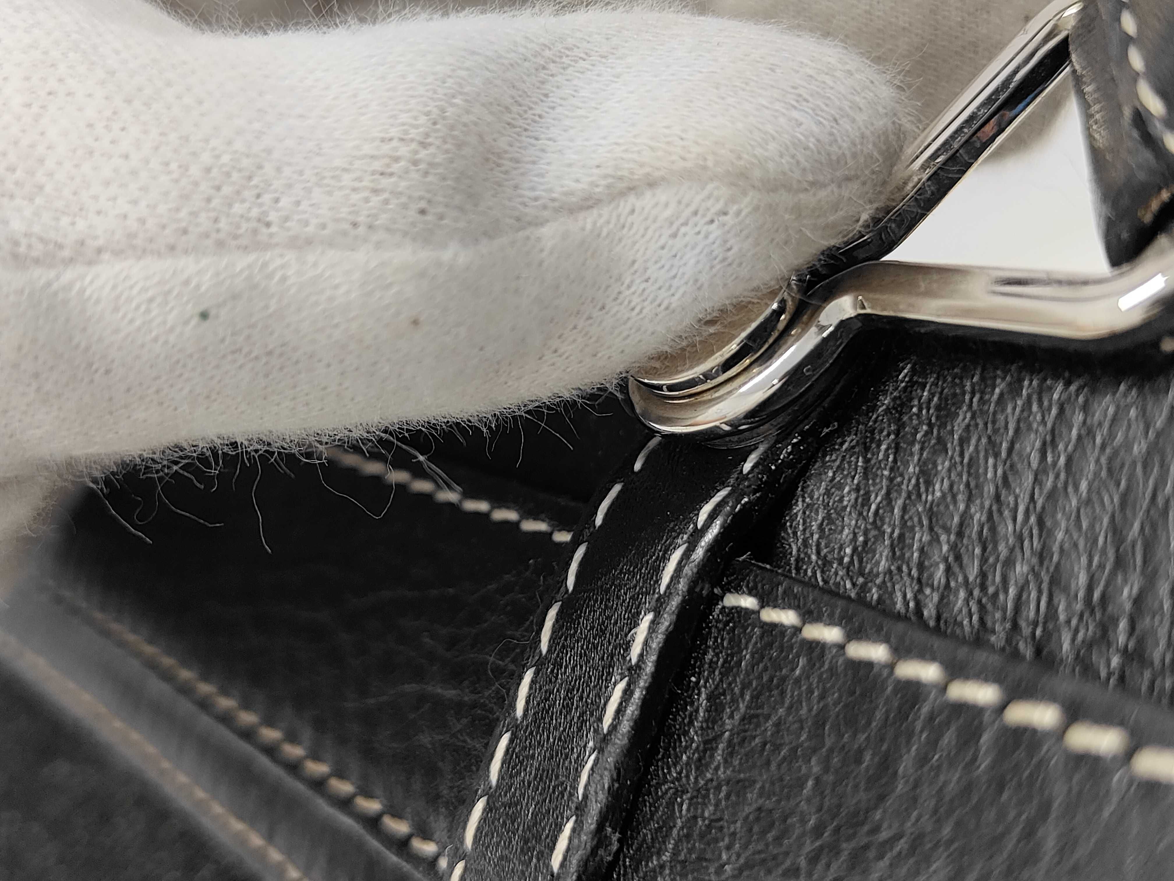 Christian Dior Black Denim and Leather Jeans Pocket Tote Bag