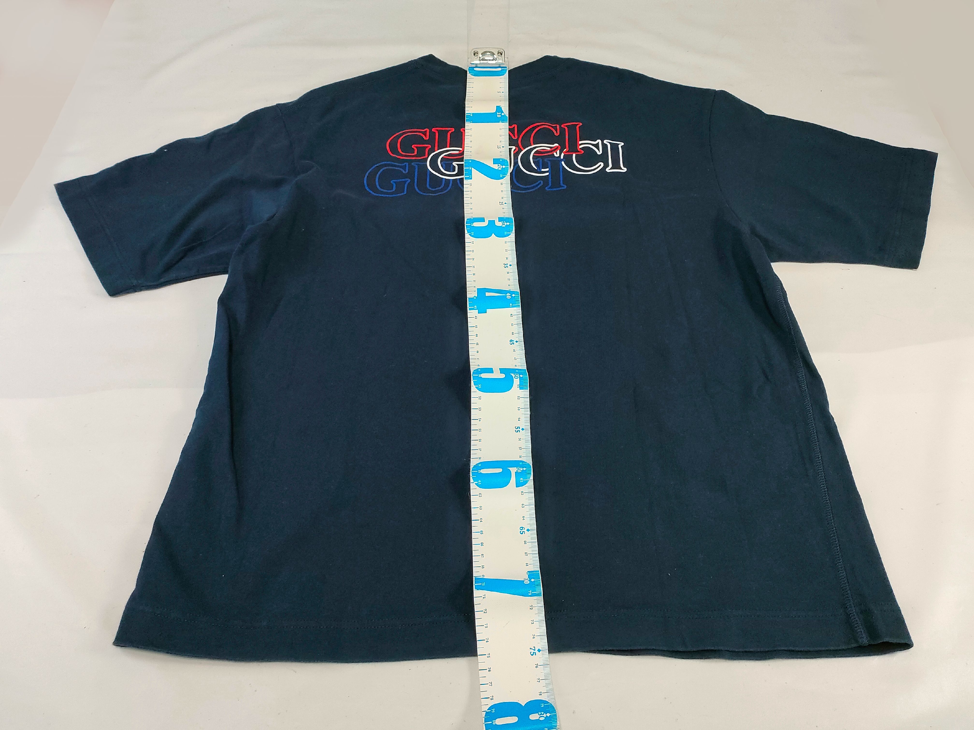 Gucci Navy Blue Cotton Graphic Short-Sleeve T-Shirt