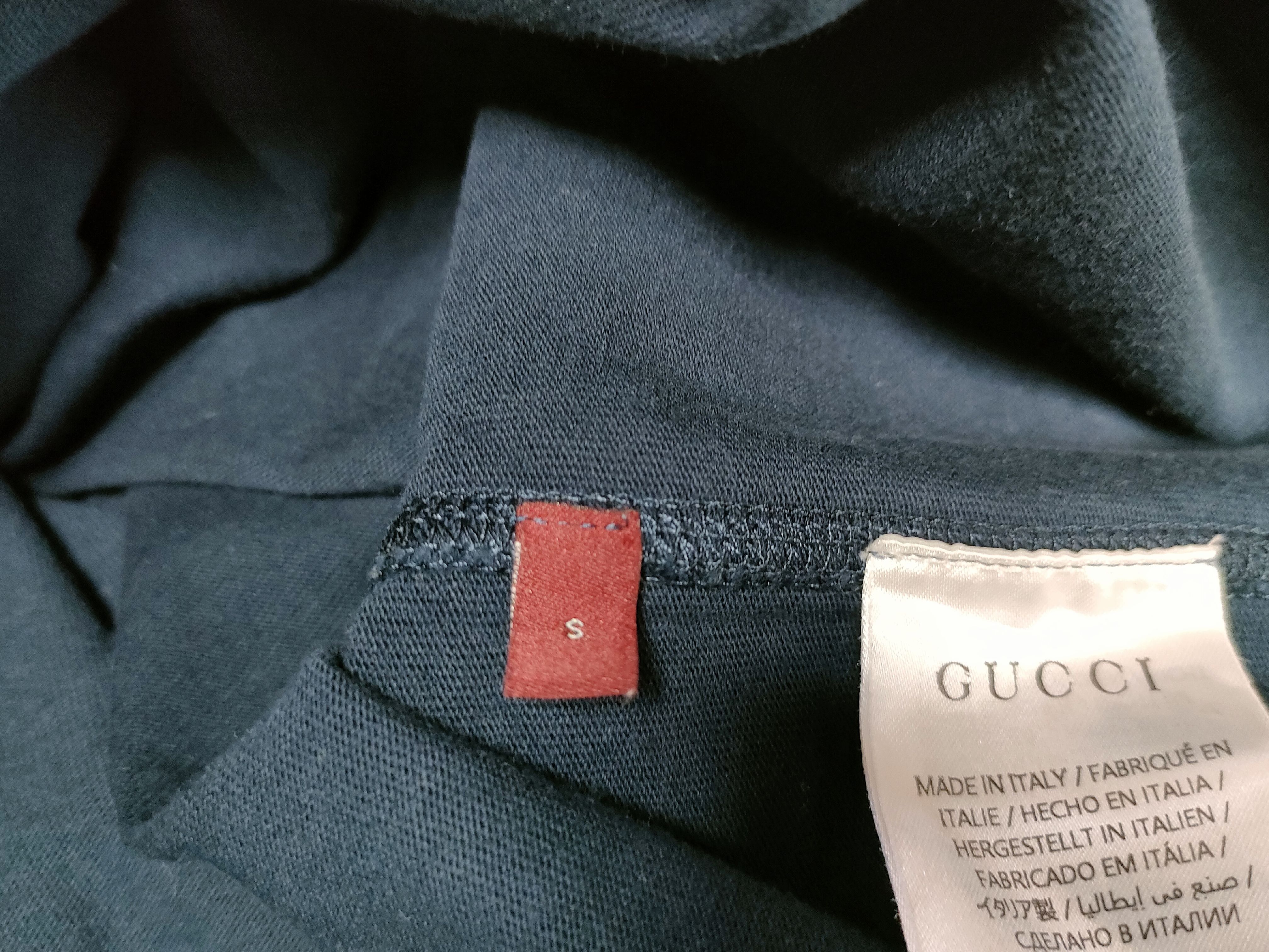 Gucci Navy Blue Cotton Graphic Short-Sleeve T-Shirt