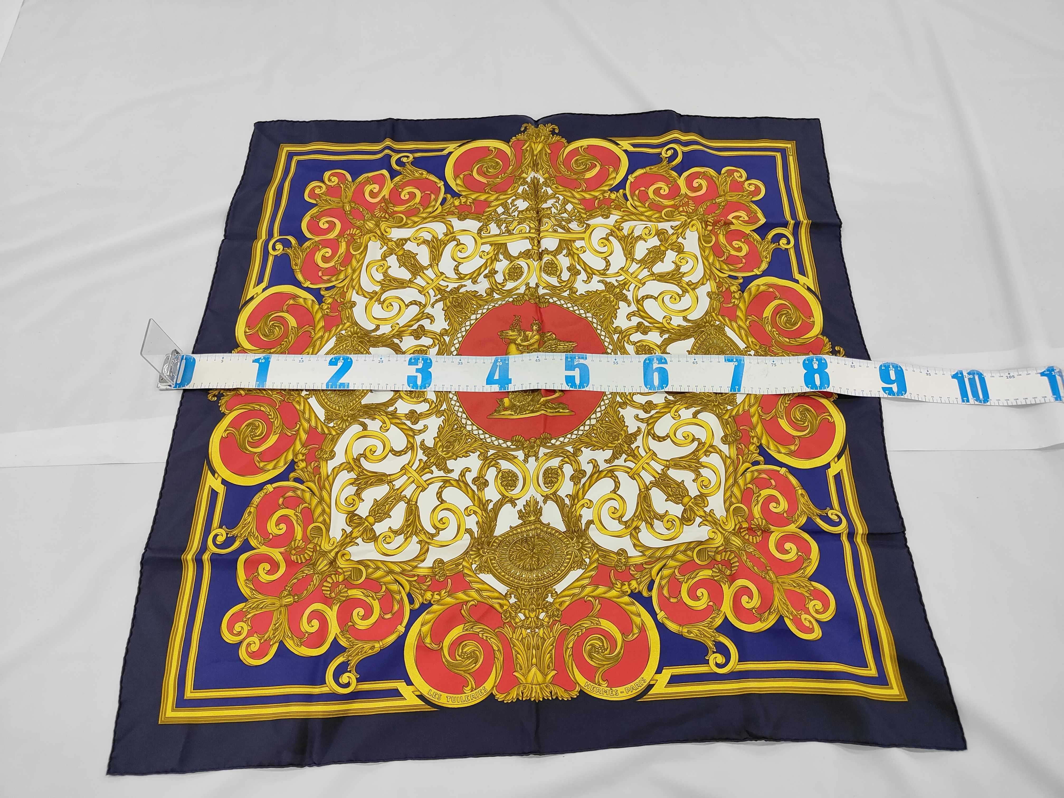 Hermes Silk Twill Carre 90 Scarf Les Tuileries by Joachim Metz