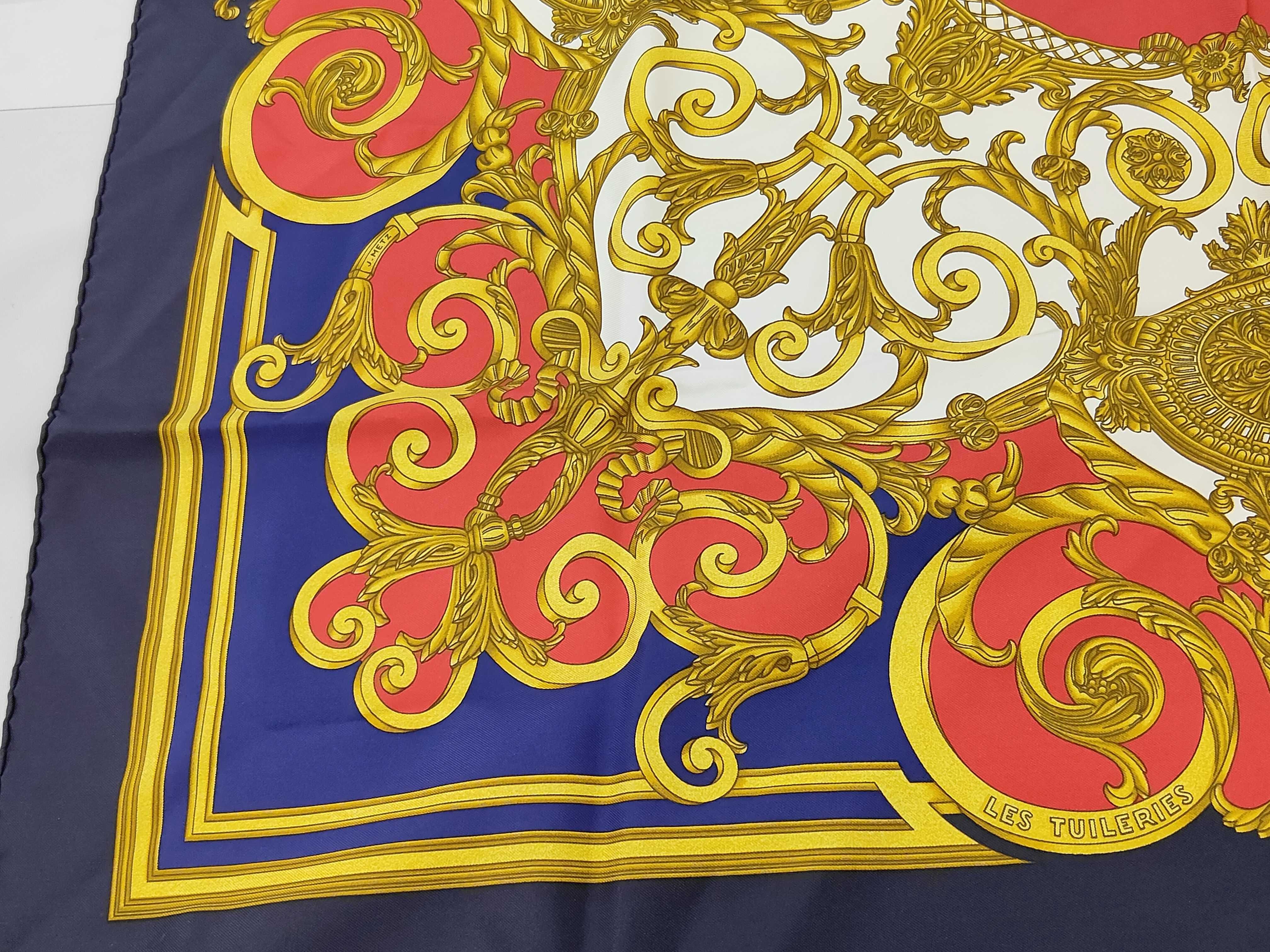 Hermes Silk Twill Carre 90 Scarf Les Tuileries by Joachim Metz