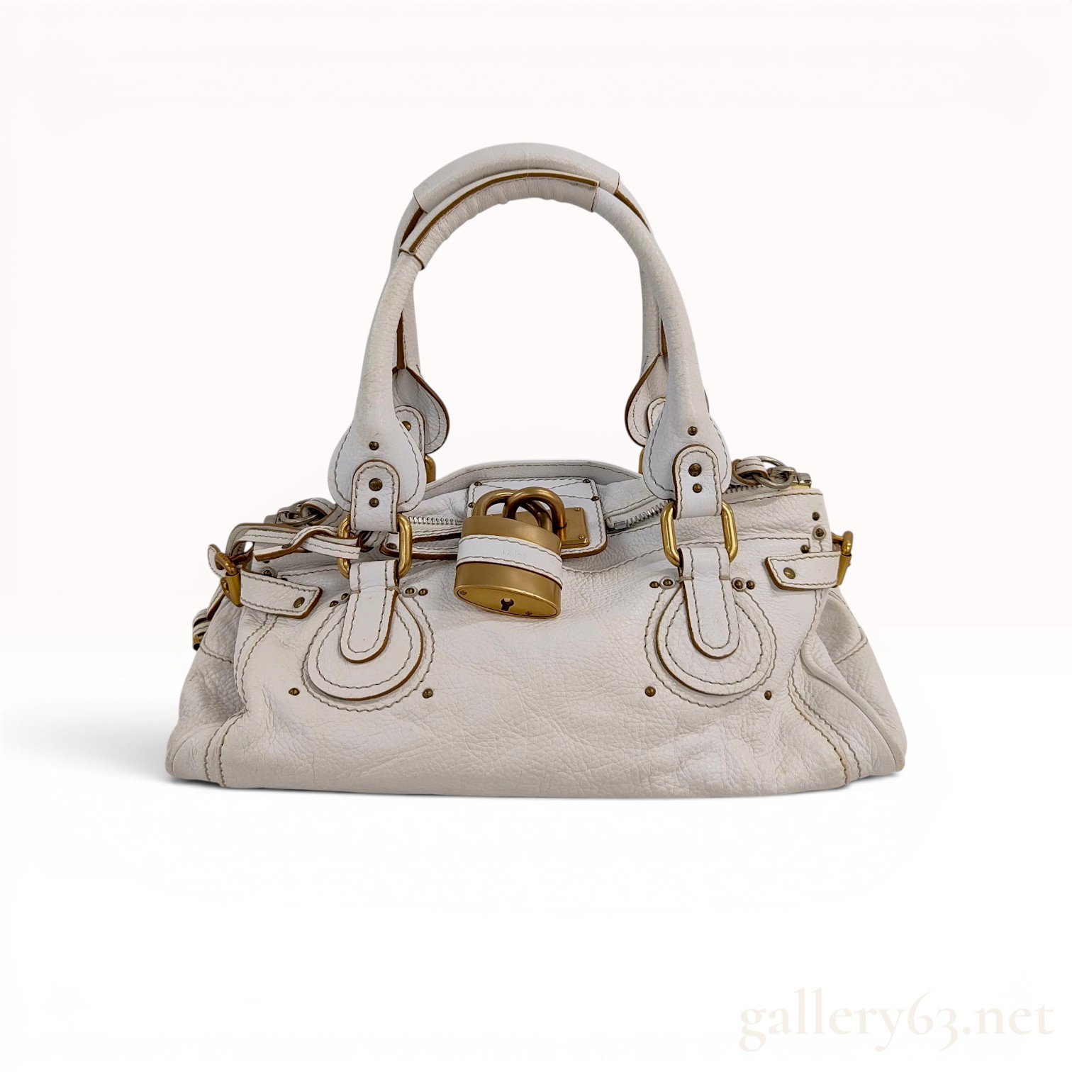 Chloe Paddington Satchel in Cream Pebbled Leather