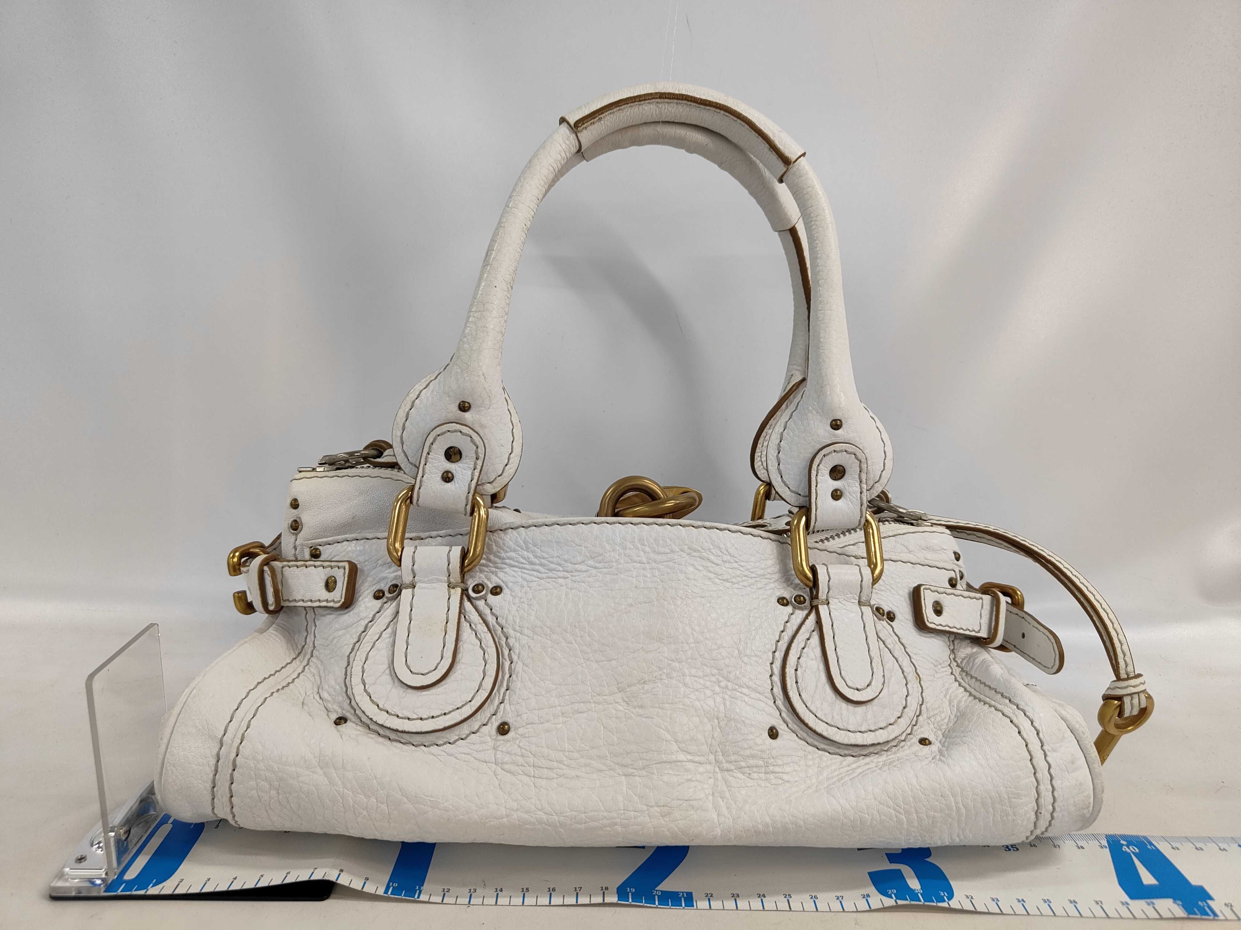 Chloe Paddington Satchel in Cream Pebbled Leather