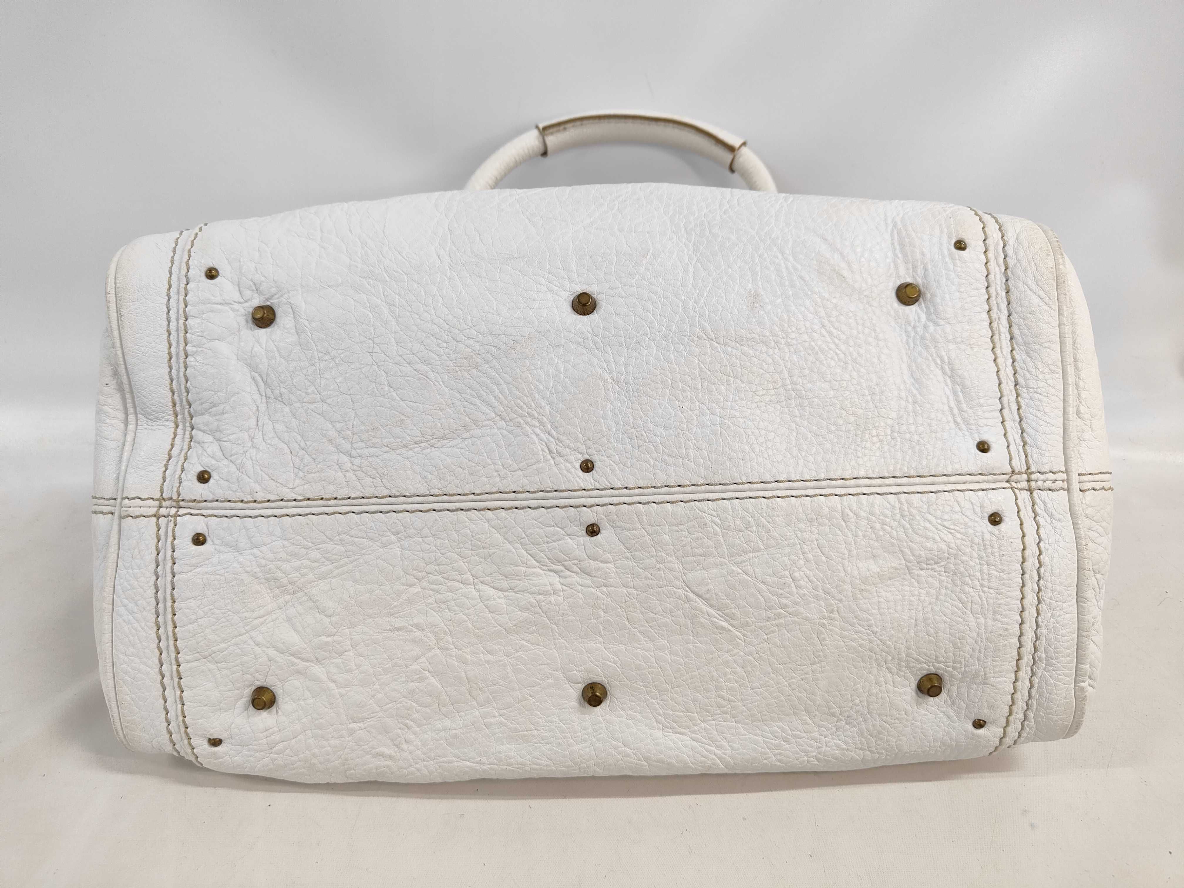 Chloe Paddington Satchel in Cream Pebbled Leather