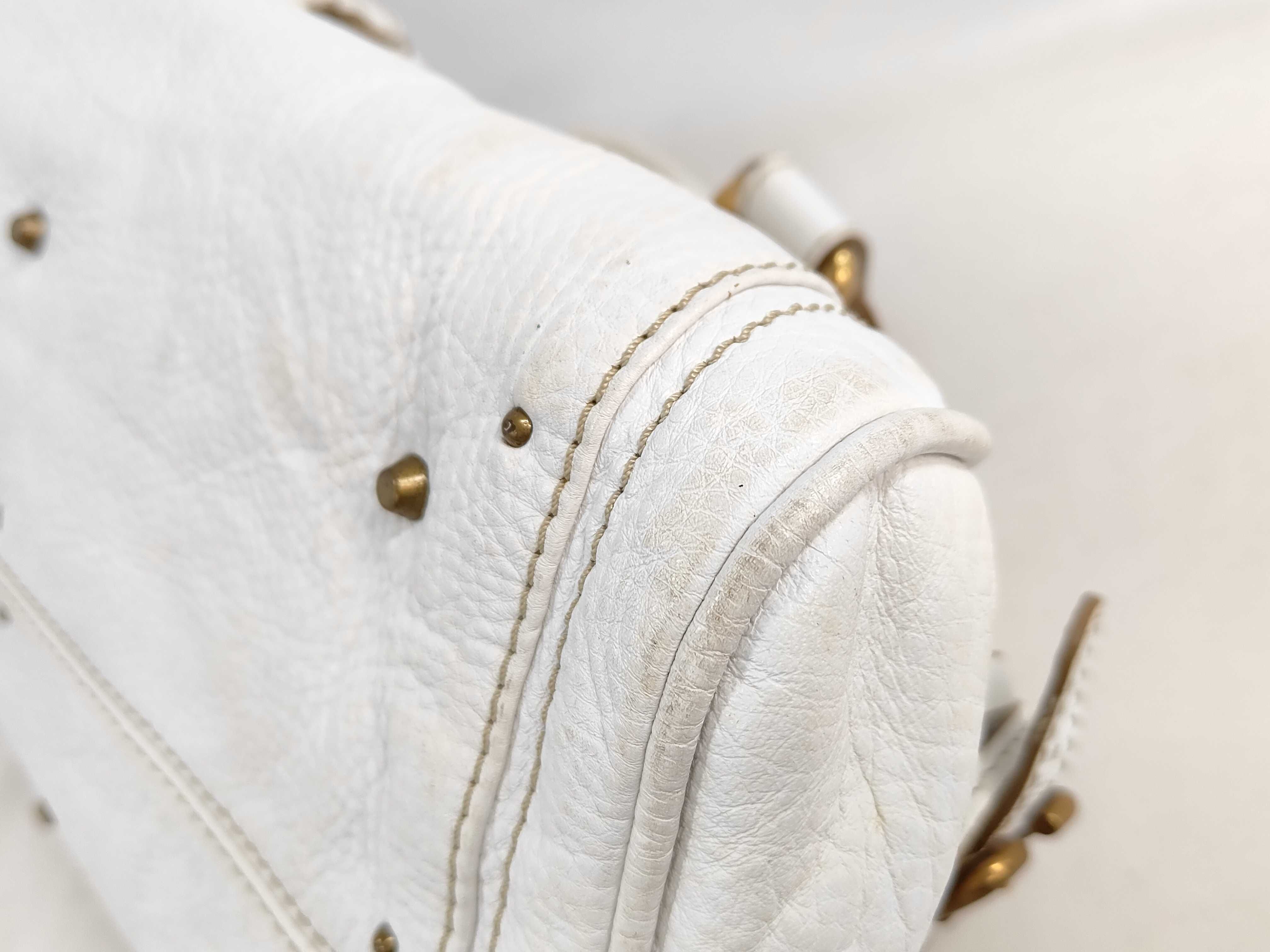 Chloe Paddington Satchel in Cream Pebbled Leather