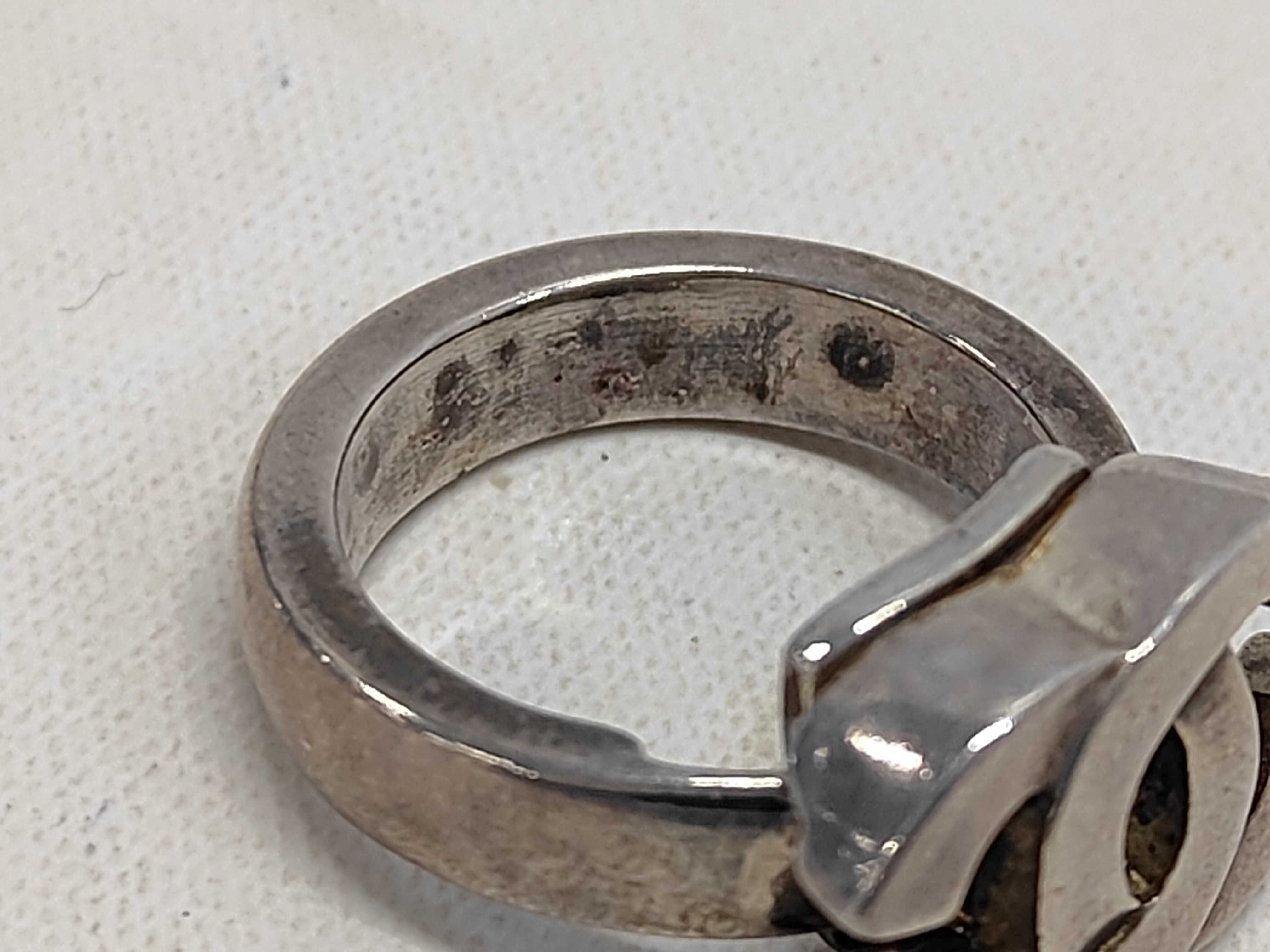 Chanel Spring 2001 CC Logo Silver-Tone Fashion Ring