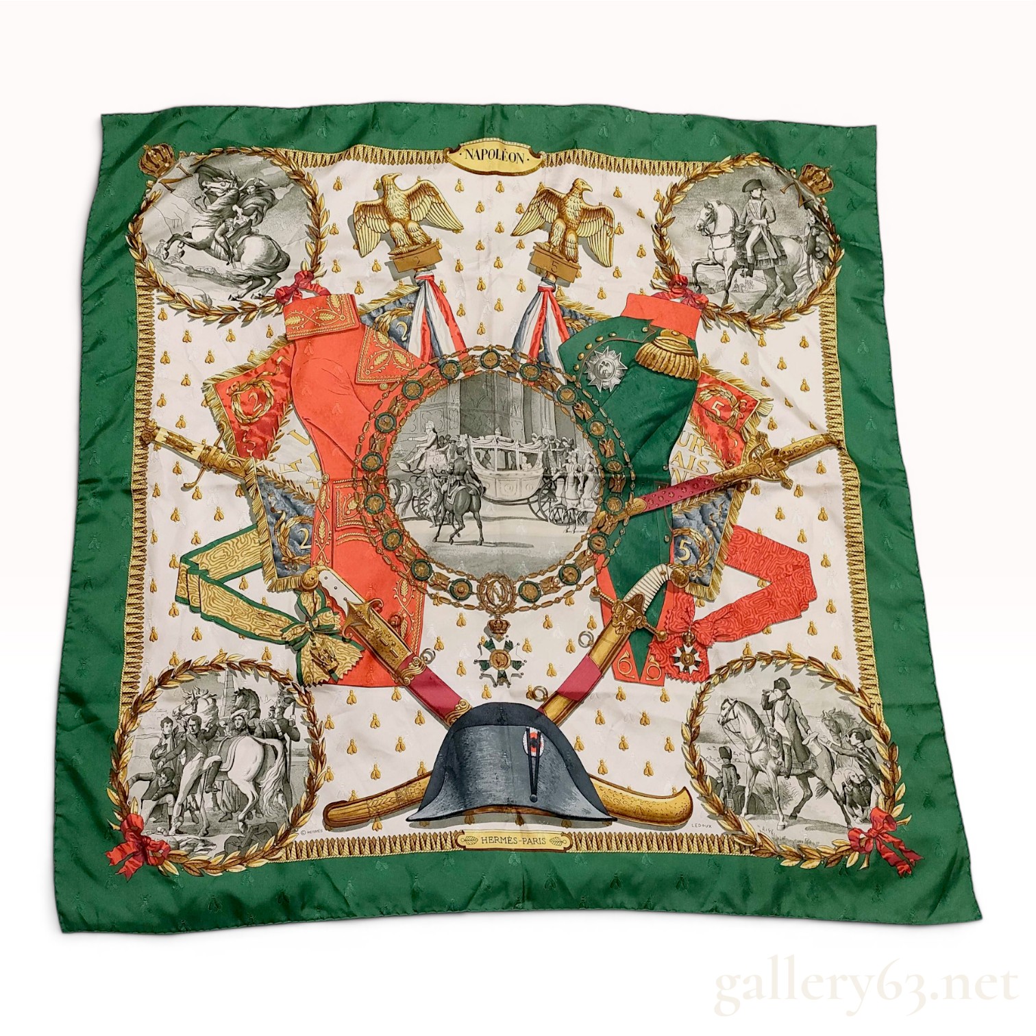 Hermes Napoleon Silk Jacquard Scarf by Philippe Ledoux