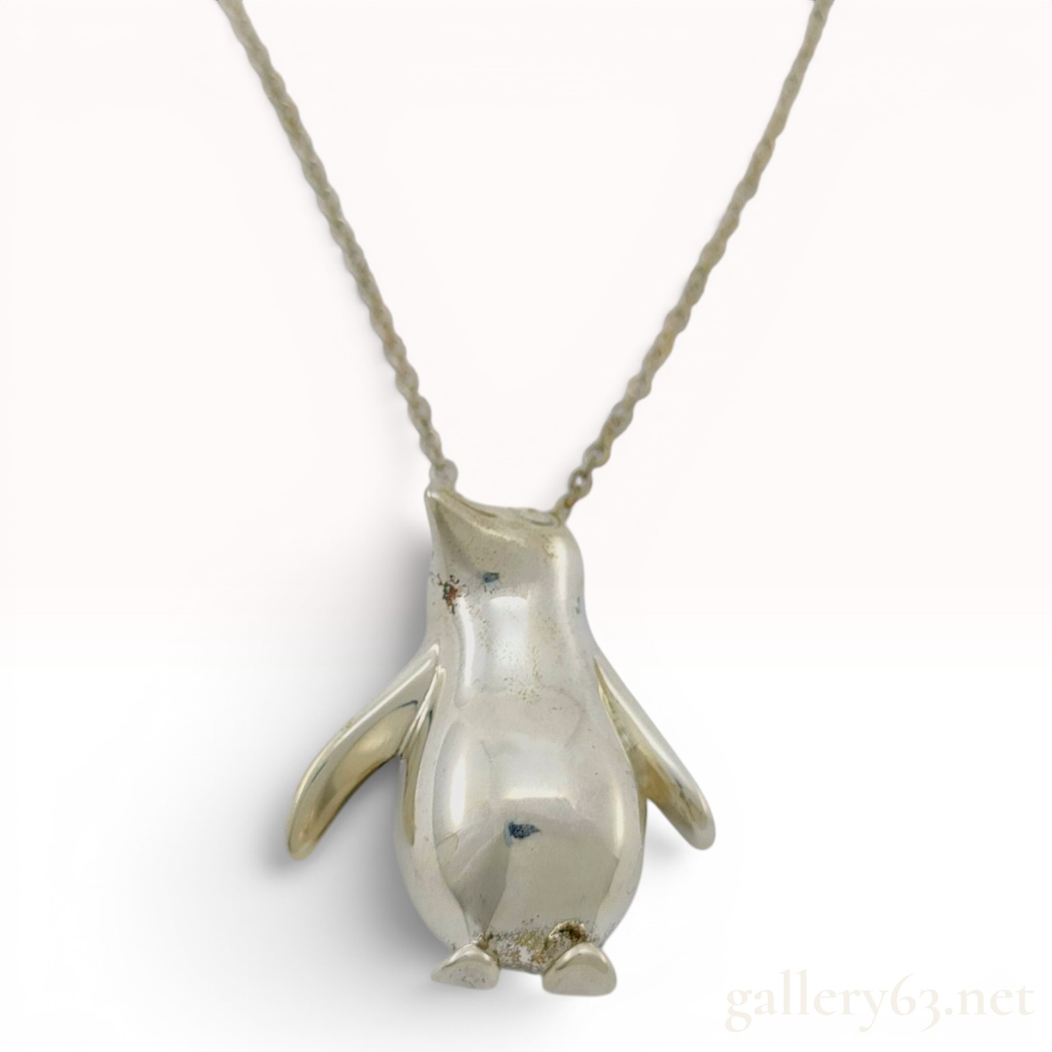 Tiffany and Co. Sterling Silver Penguin Pendant Necklace