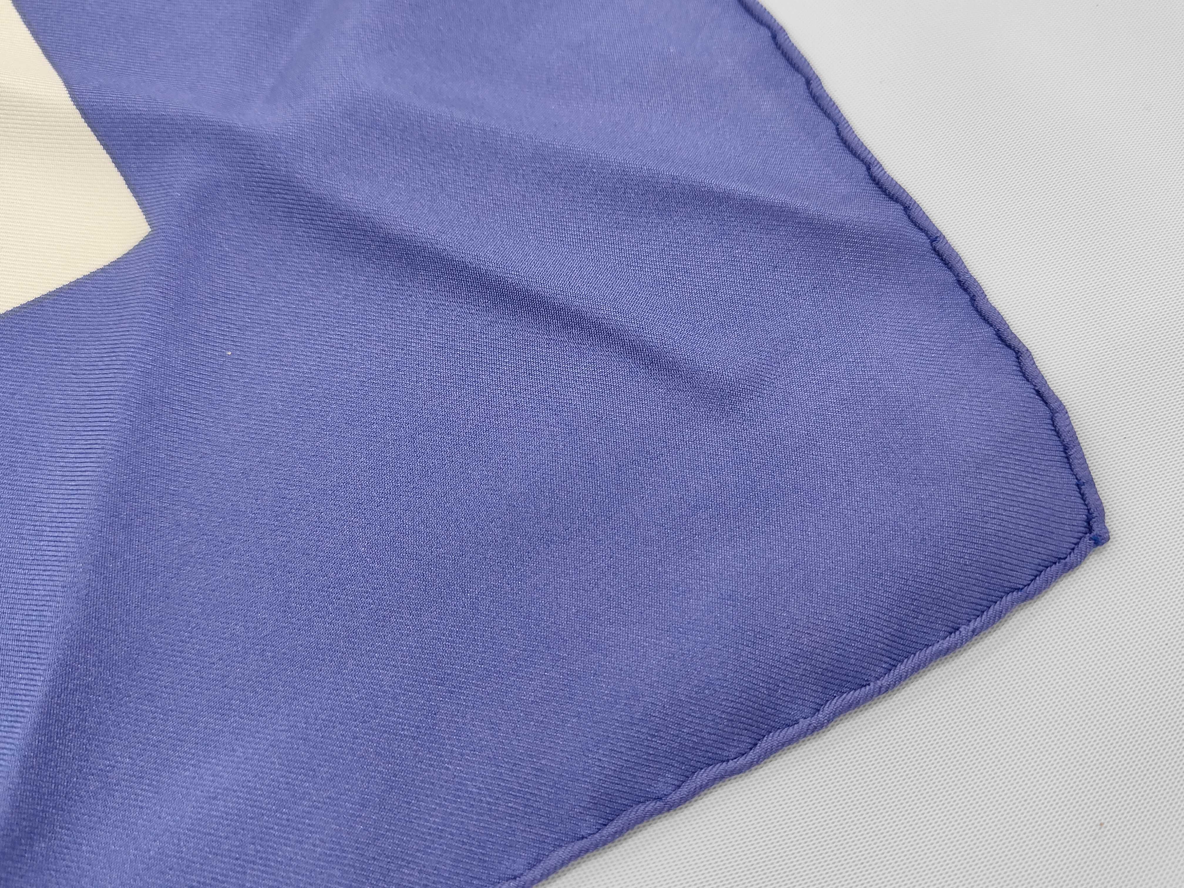 Hermes Brides de Gala Silk Scarf in Royal Blue and Ivory