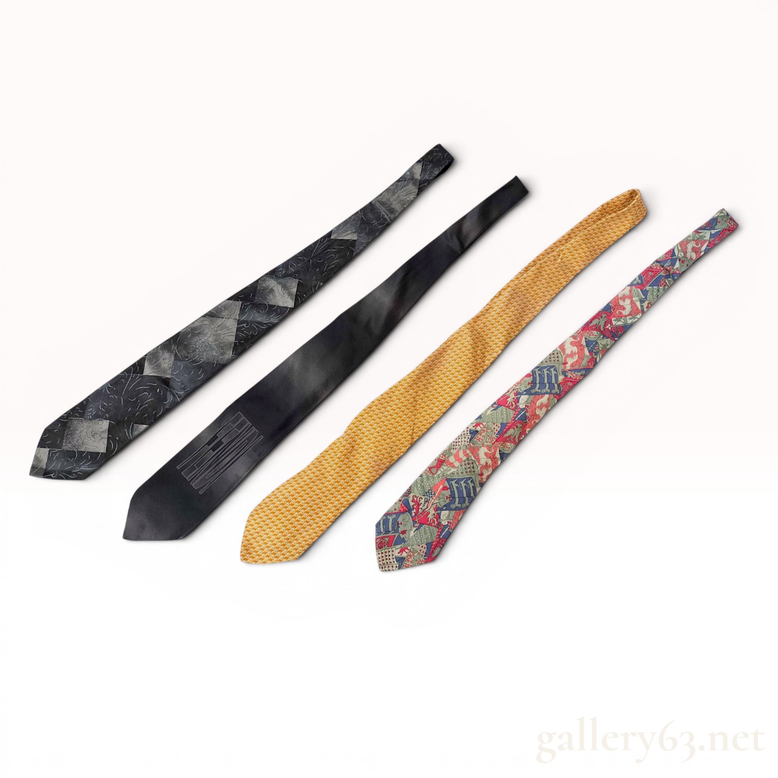 A Collection of Designer Silk Neckties including Hermes, Ferragamo, Versace, and Fendi